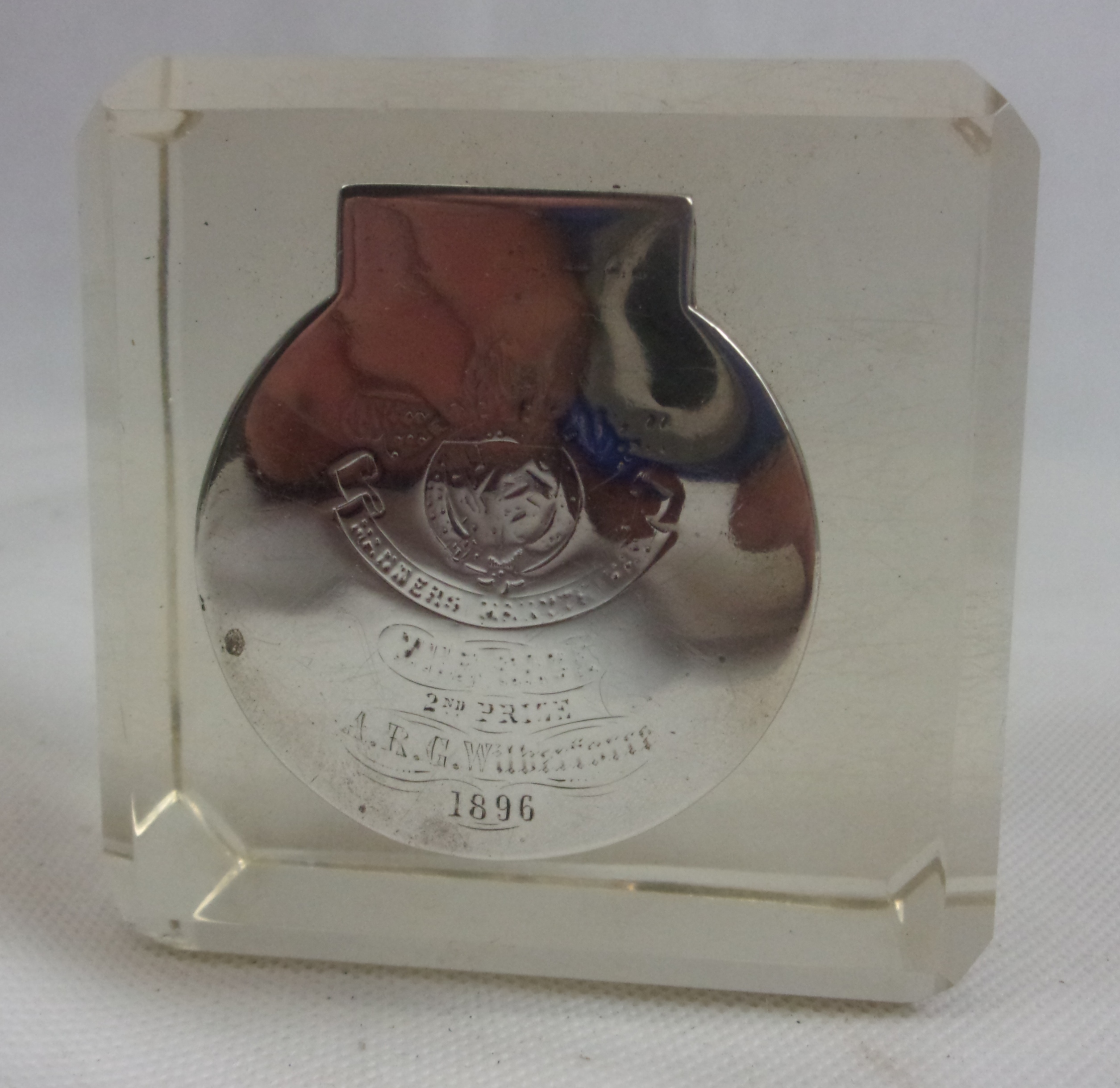 London 1895 Silver Topped Crystal Ink Well - Image 4