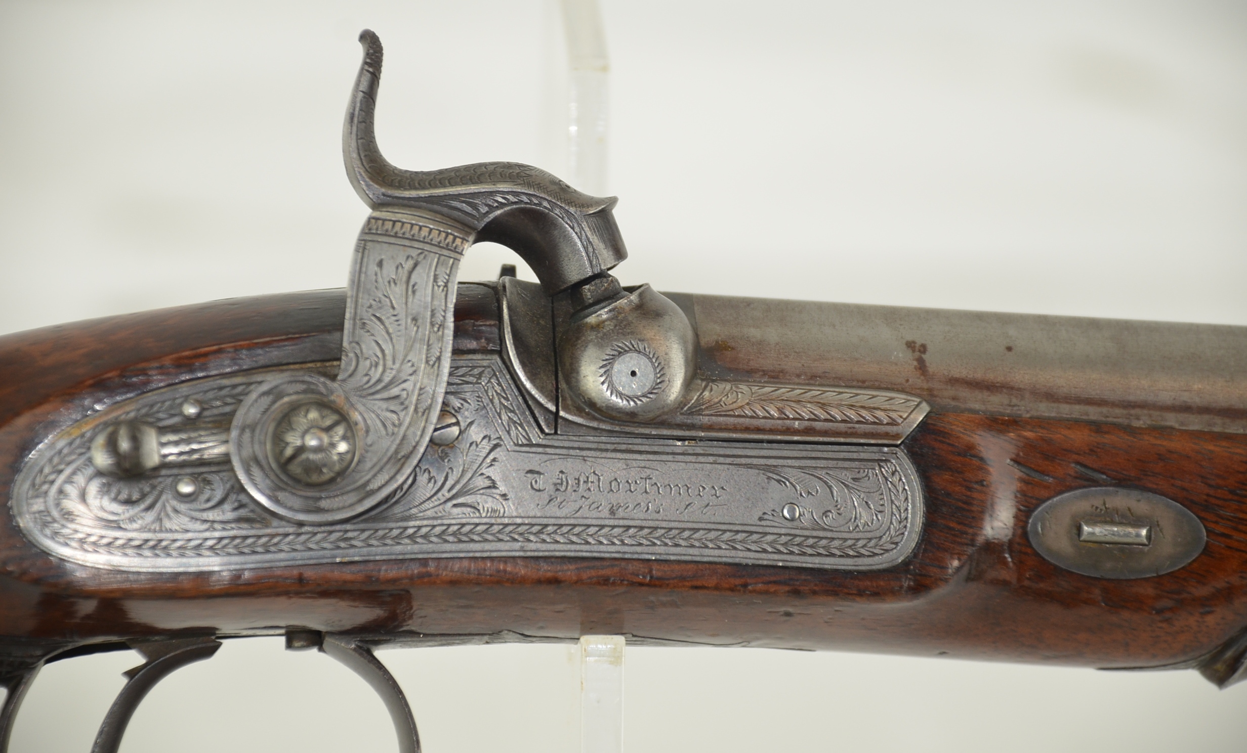 An Early 19th Century Pair of Early Percussion Duelling Pistols by Mortimer - Image 6