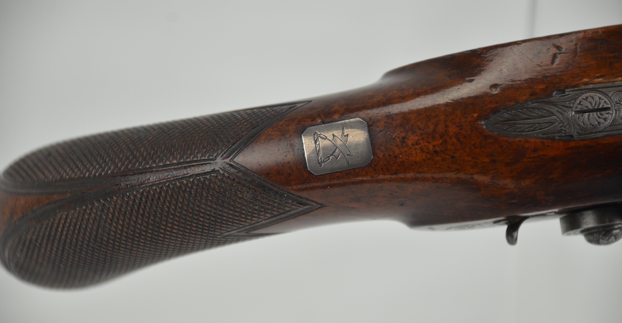 An Early 19th Century Pair of Early Percussion Duelling Pistols by Mortimer - Image 7