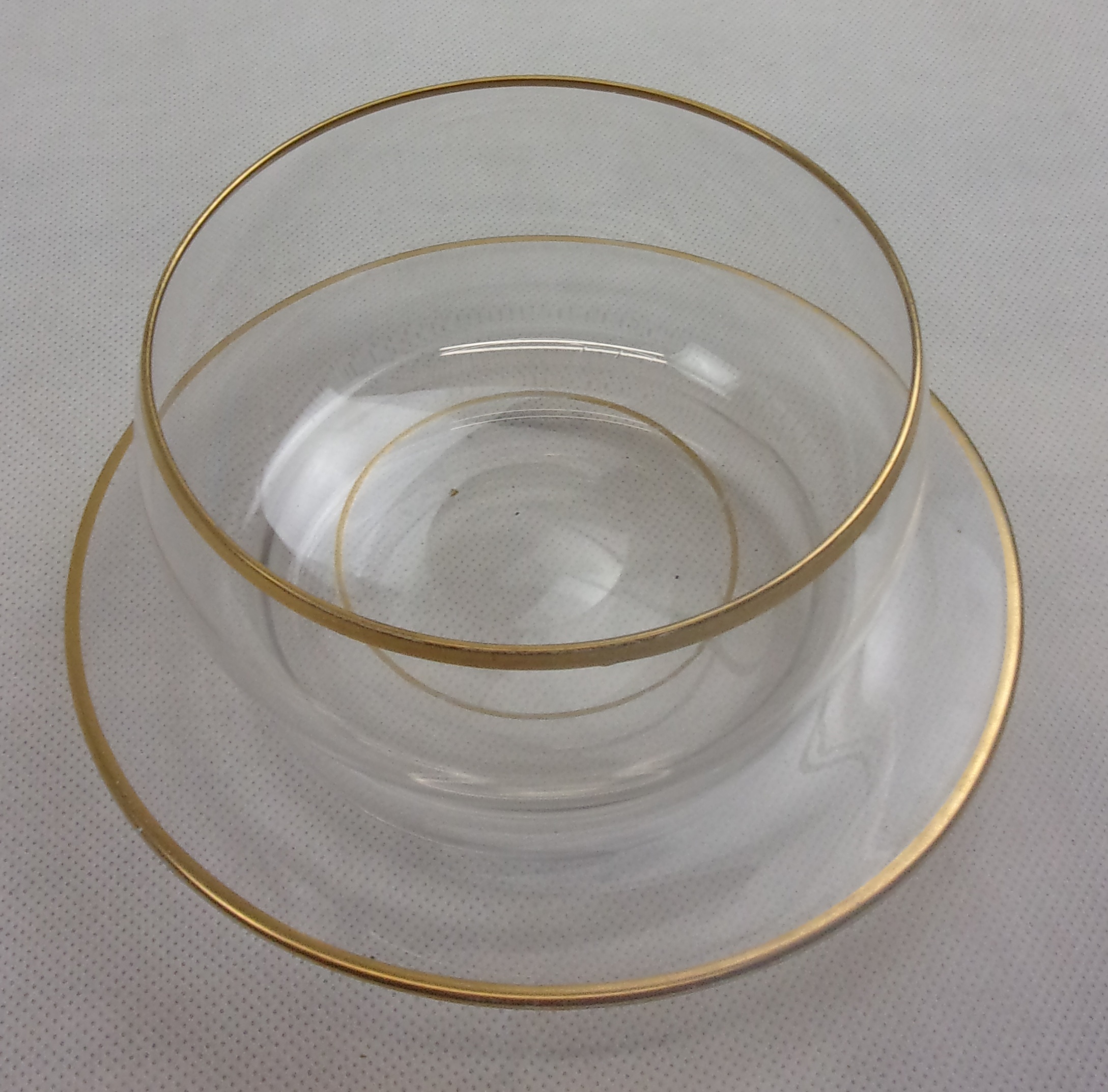 Circa 1820 Trio Of Georgian Gilt Glass Finger Bowls And Saucers - Image 3