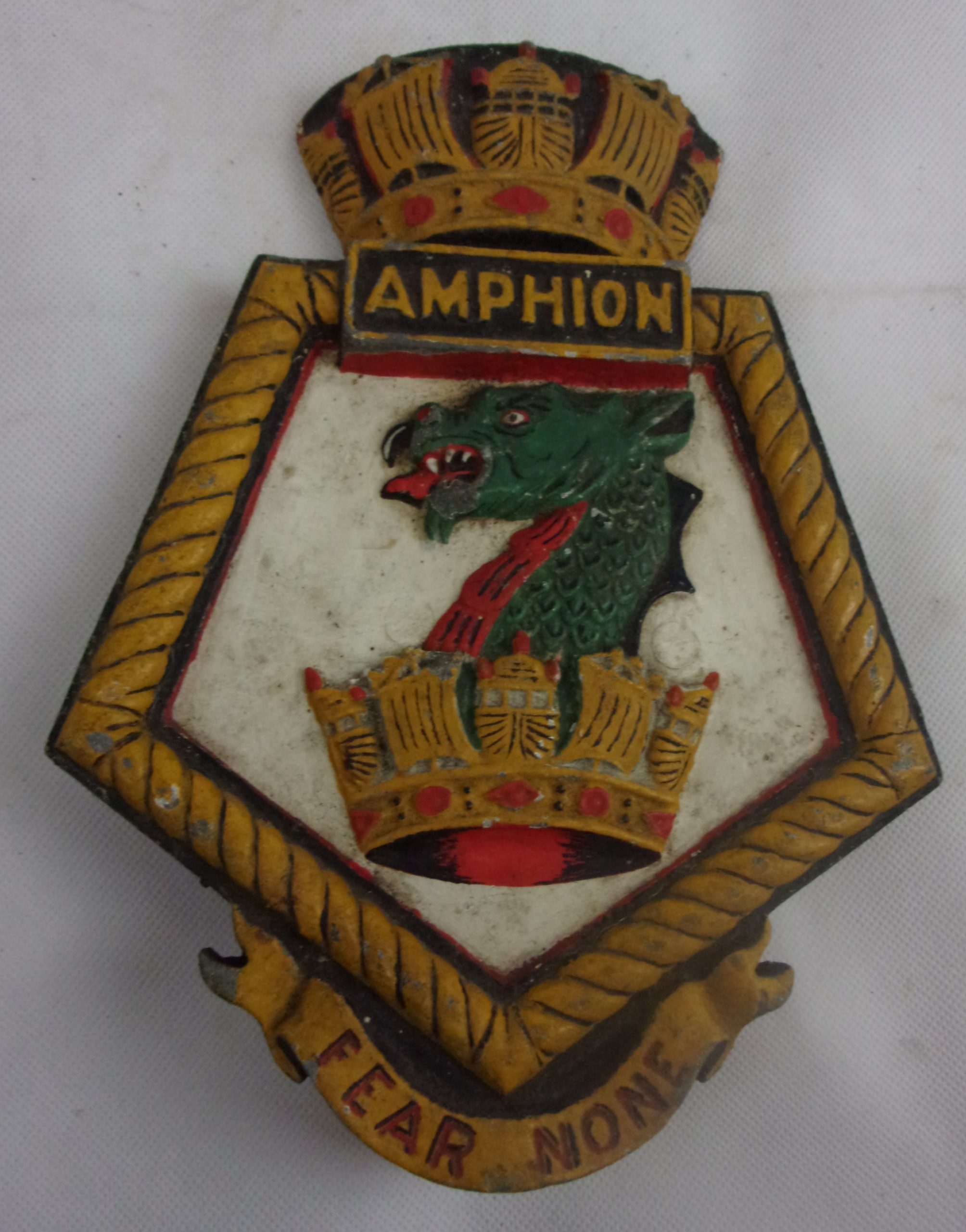 HMS Amphion Later HMAS Perth Steel 1936 Light Cruiser Boat Badge