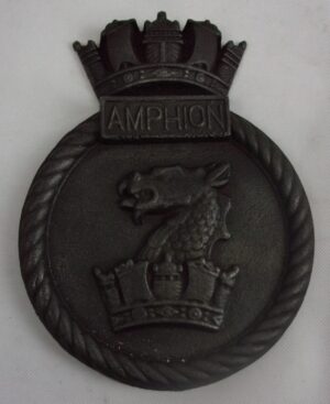 HMS Amphion Steel 1945 Submarine Boat Badge