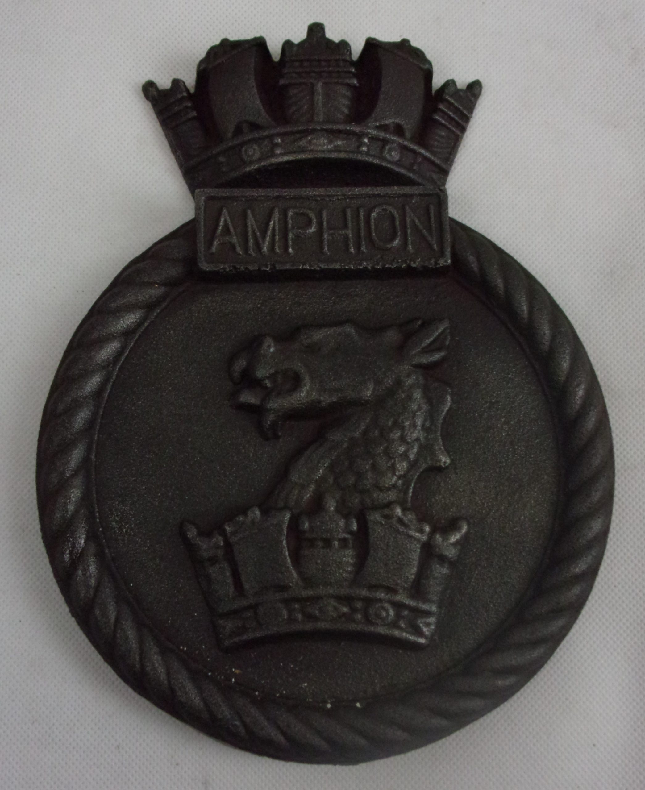 HMS Amphion Steel 1945 Submarine Boat Badge