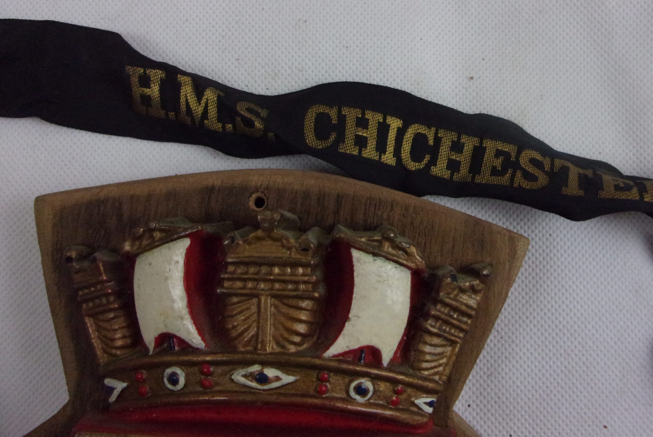 HMS Chichester Salisbury Class Frigate 1958 Steel Ships Boat Badge - Image 2