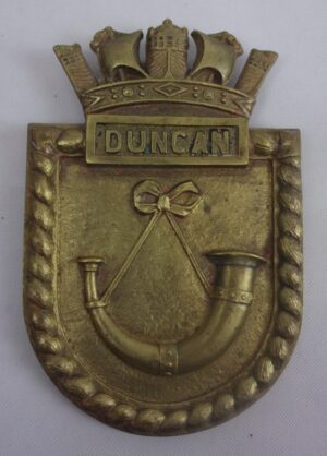 HMS Duncan WW2 Destroyer Bronze Boat Badge