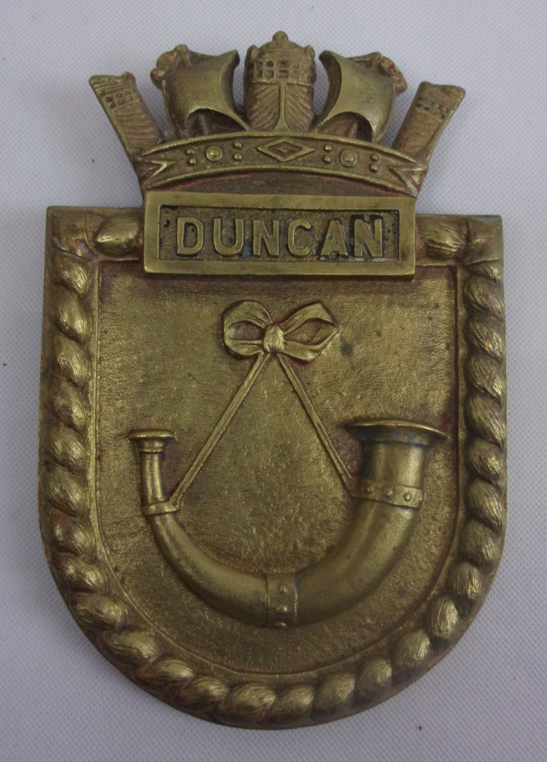 HMS Duncan WW2 Destroyer Bronze Boat Badge