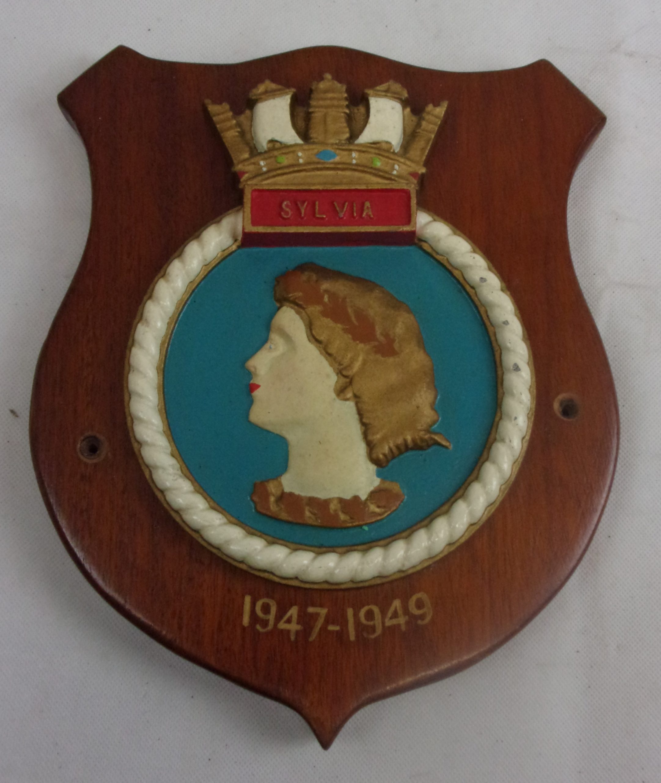 HMS Sylvia 1944 Algerine Class Minesweeper Alloy Boat Badge