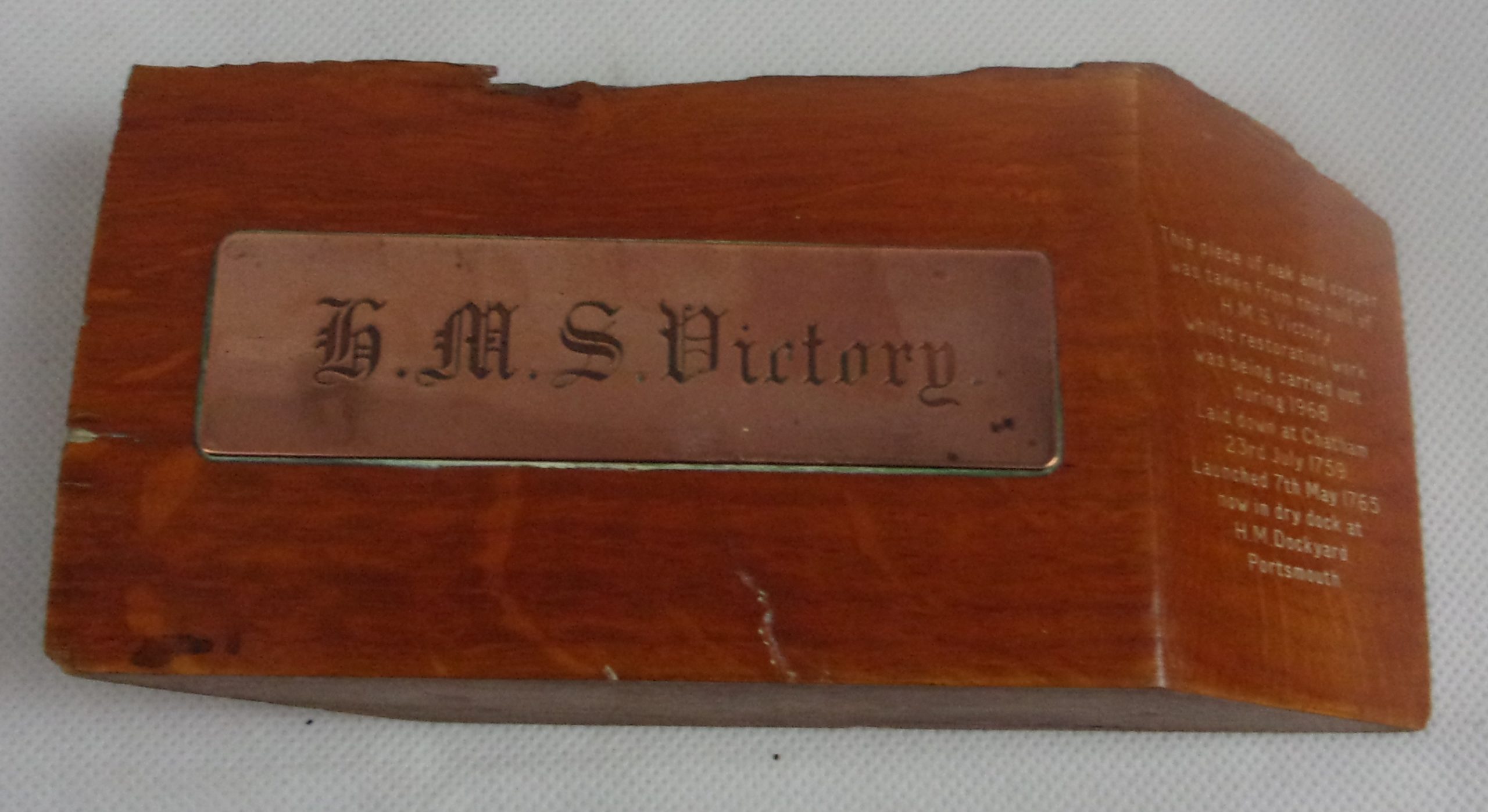 HMS Victory Oak And Copper Desk Weight From The 1968 Restoration - Image 2