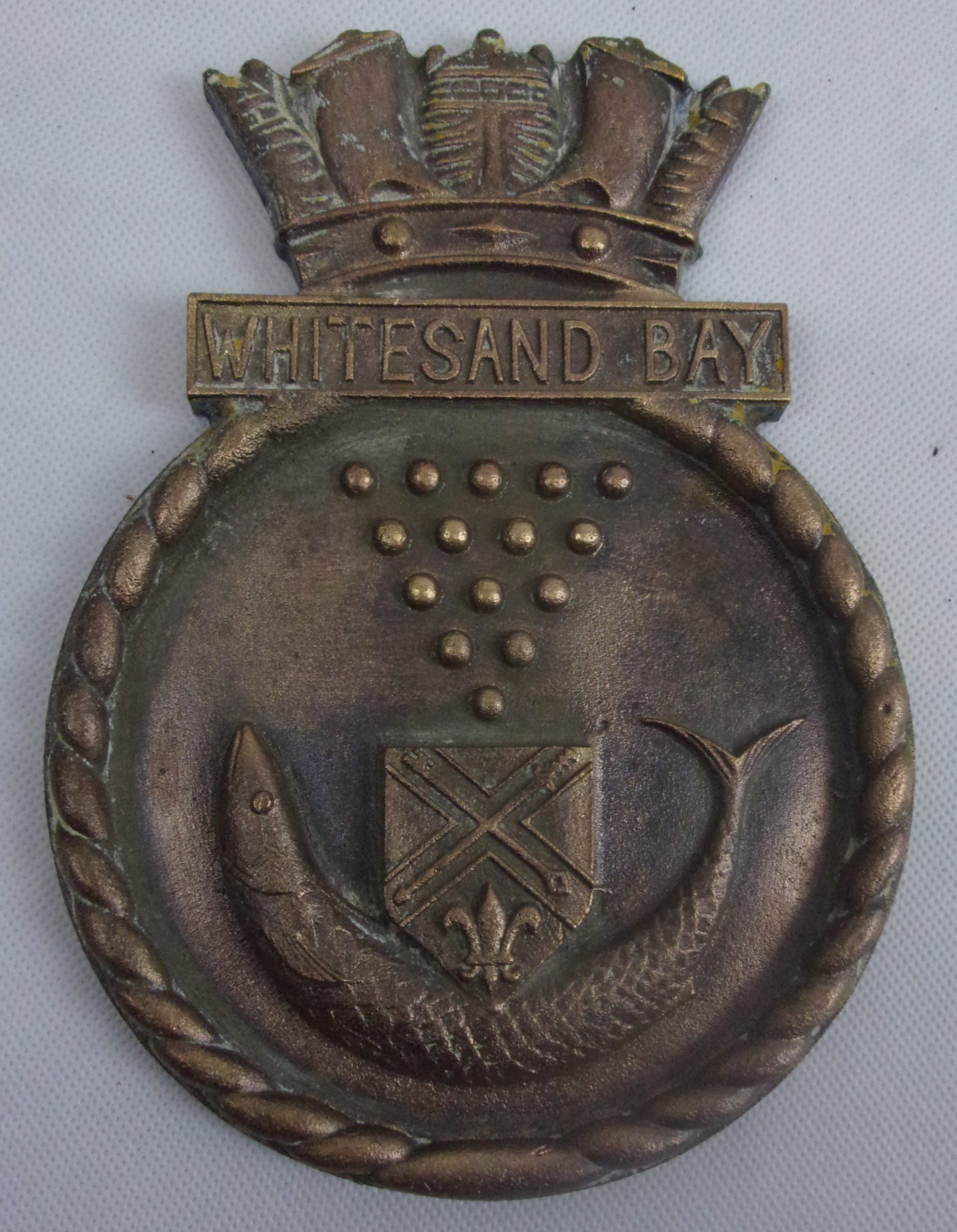 HMS Whitesand Bay 1945 Frigate Bronze Ships Boat Badge