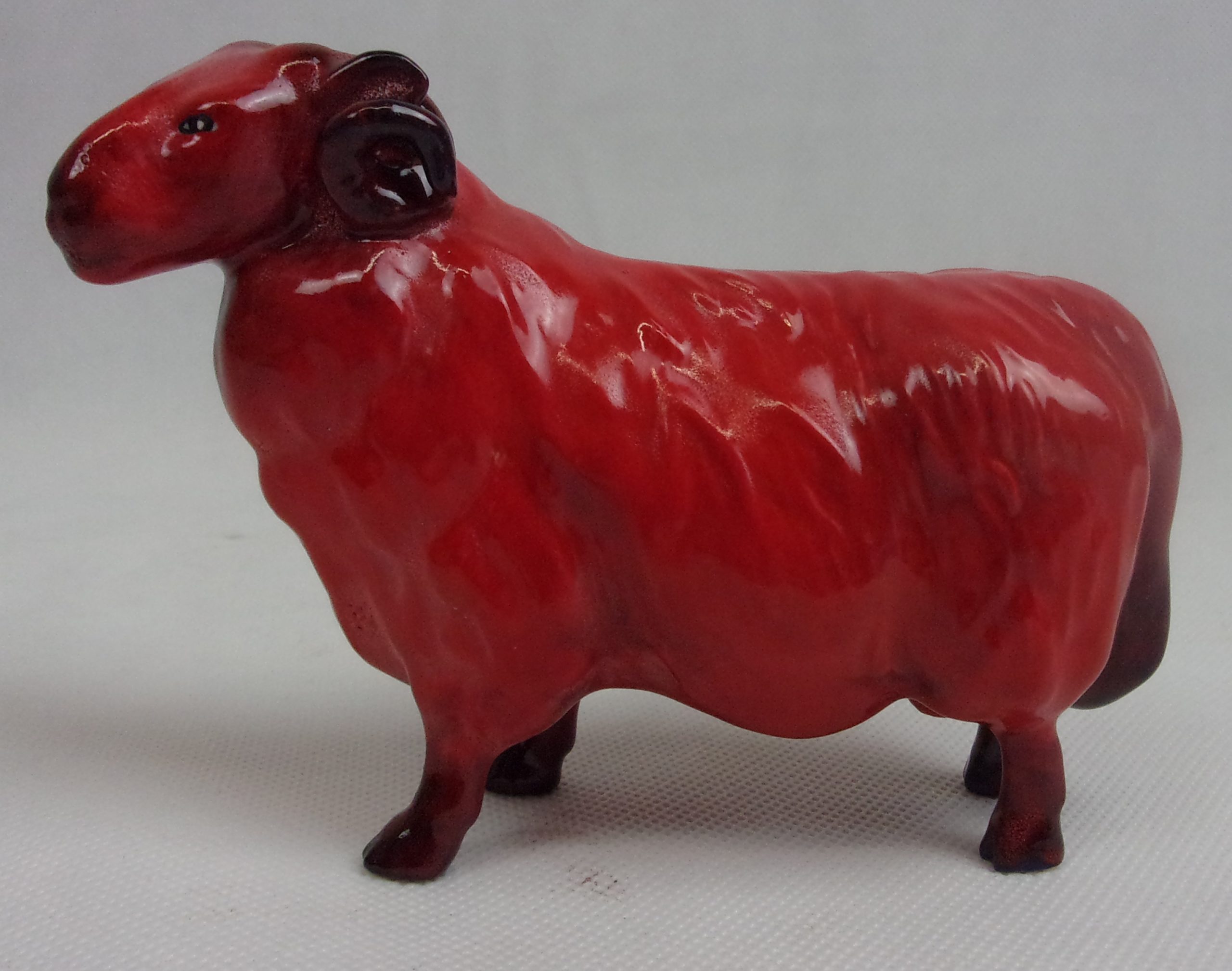 John Beswick Pottery Ram In Flambe Glaze