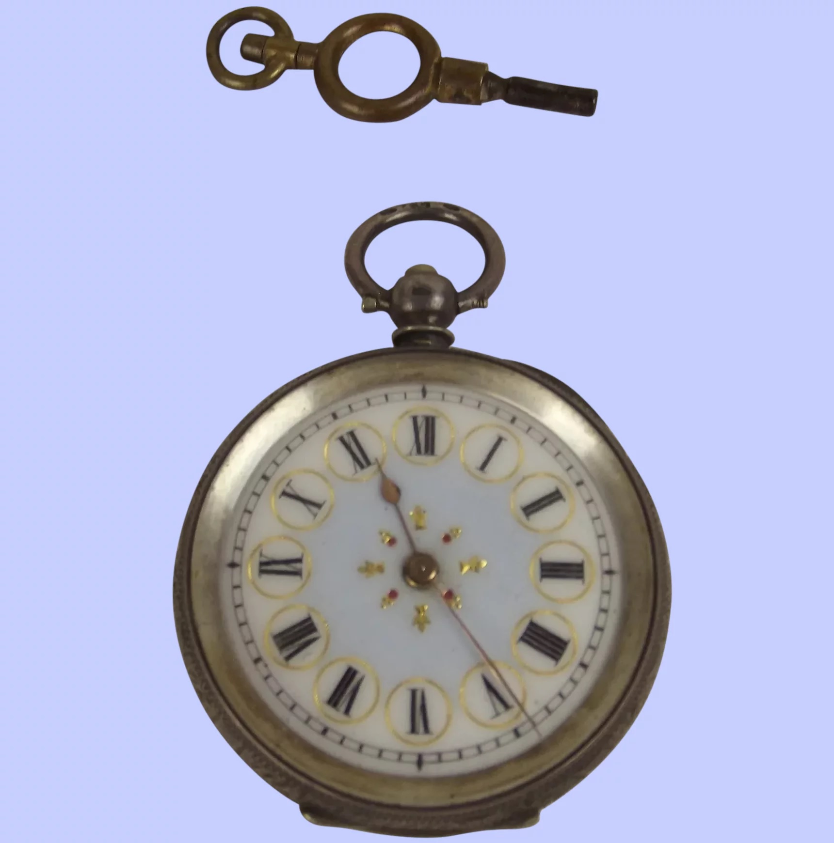 Ladies Swiss Circa 1920 .935 Silver Pocket Watch With A Charming Dial - Image 2