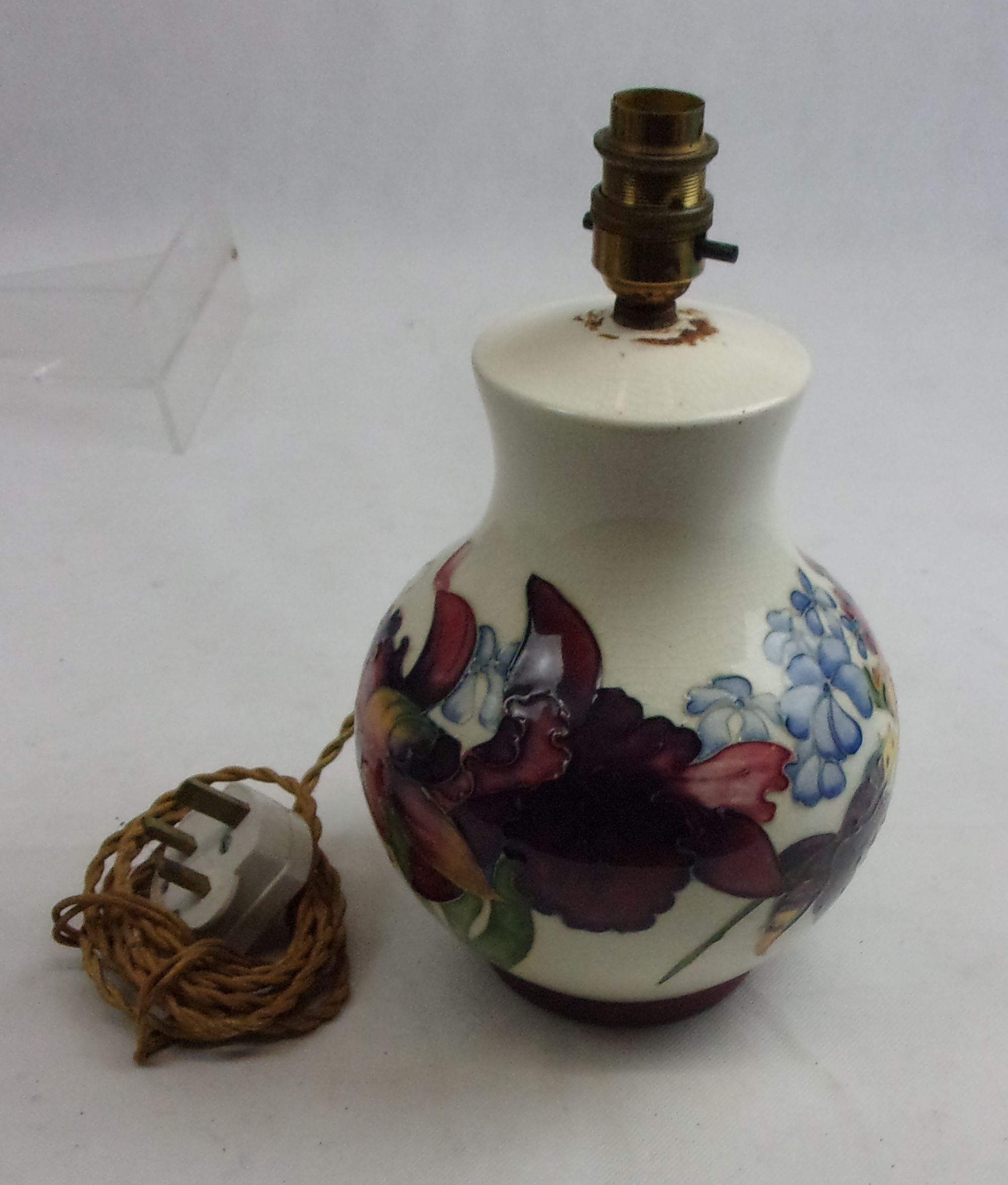 Circa 1950 Moorcroft Iris Pattern Lamp Base