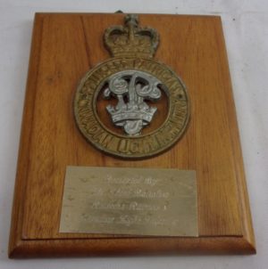 Princess Patricias Canadian Light Infantry 3rd Battalion Presentation Plaque