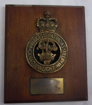 Princess Patricia's Canadian Light Infantry Bronze Plaque