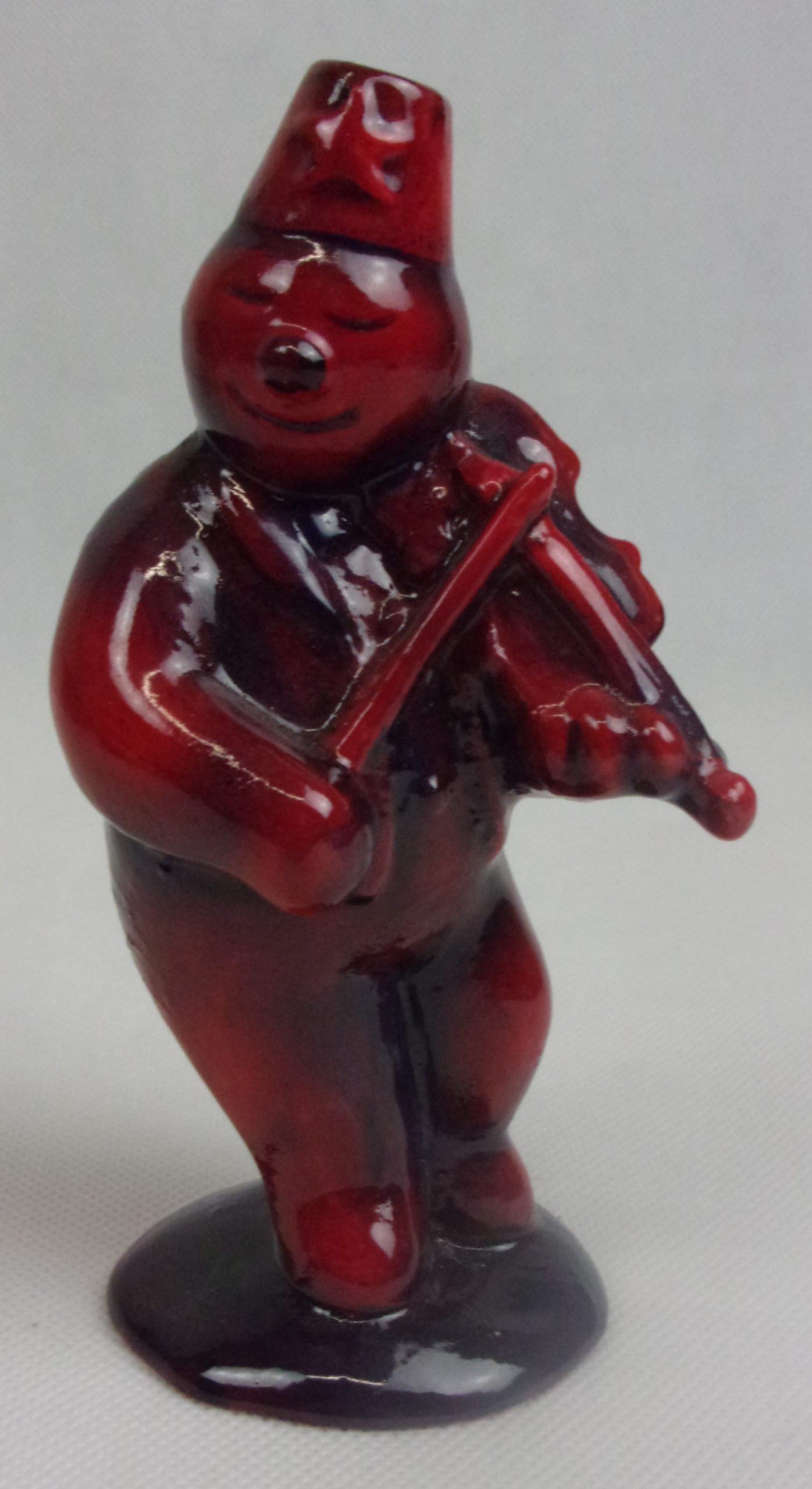 Unissued Royal Doulton Snowman Violinist In Flambe Glaze