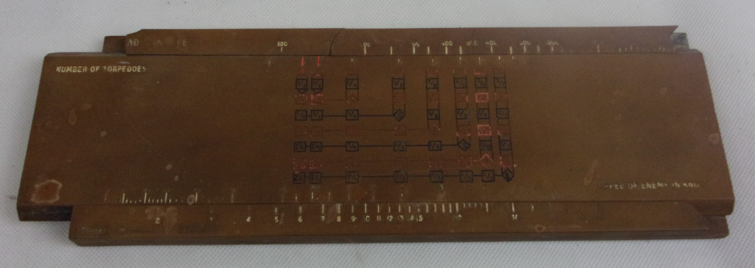WW2 Era British Royal Navy Manual Torpedo Fire Calculator Slide