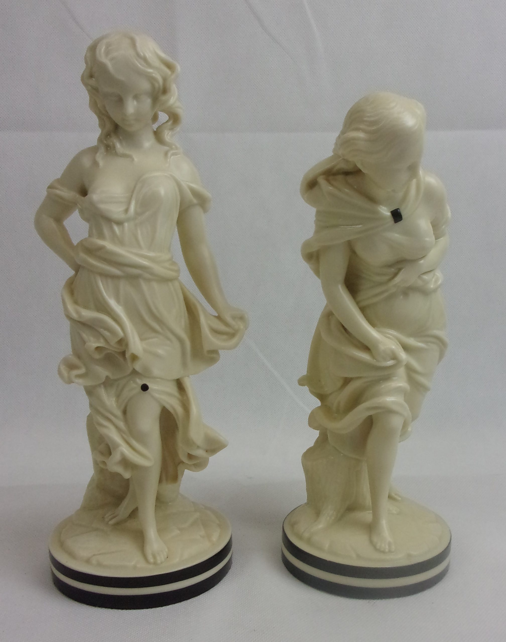 Royal Worcester Fine Pair Of James Hadley Porcelain Classical Figurines 1865