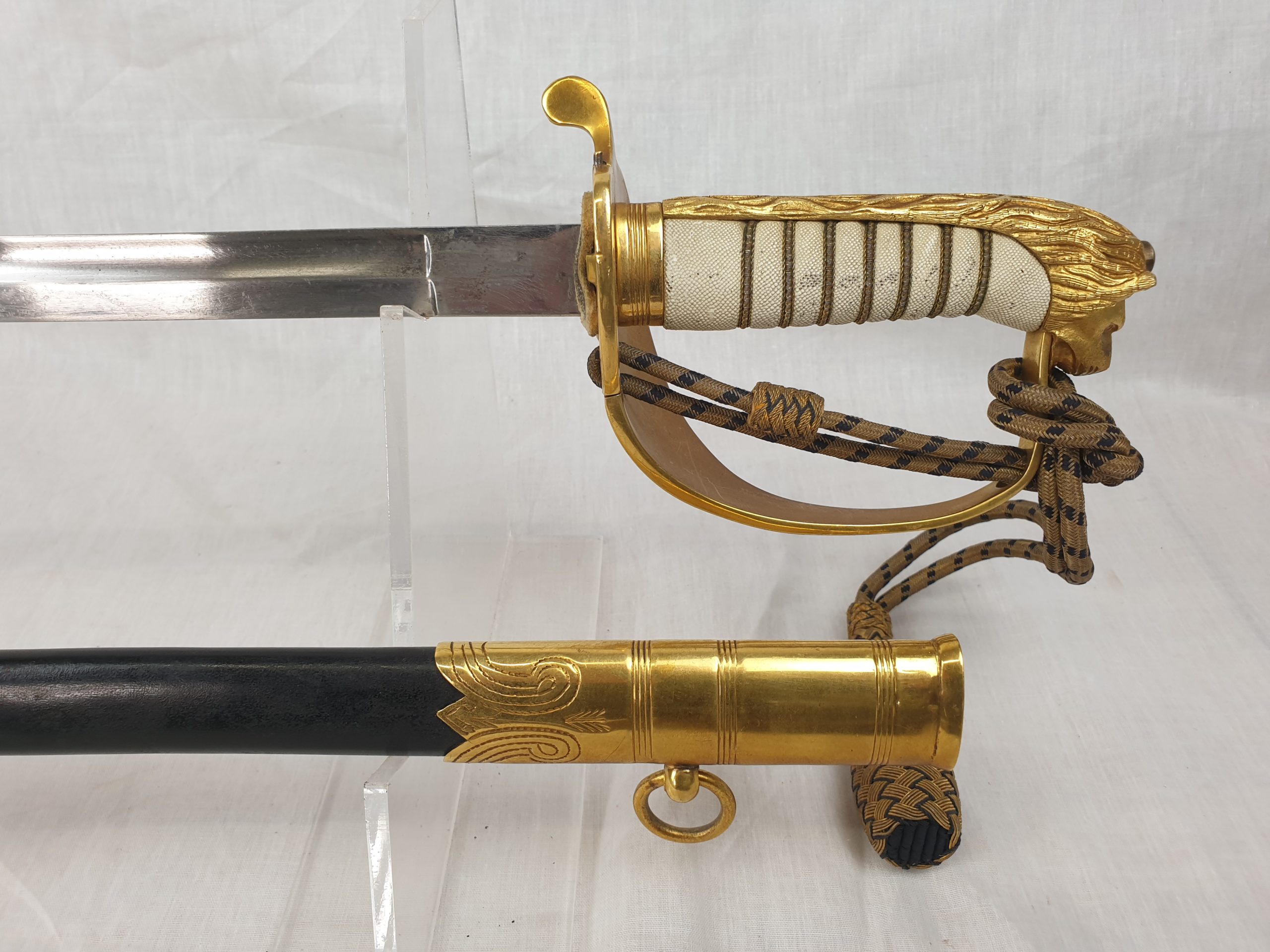 1827 Pattern George VI Royal Navy Midshipman's Sword With Inner And Outer Bags, Belt And Knot - Image 18