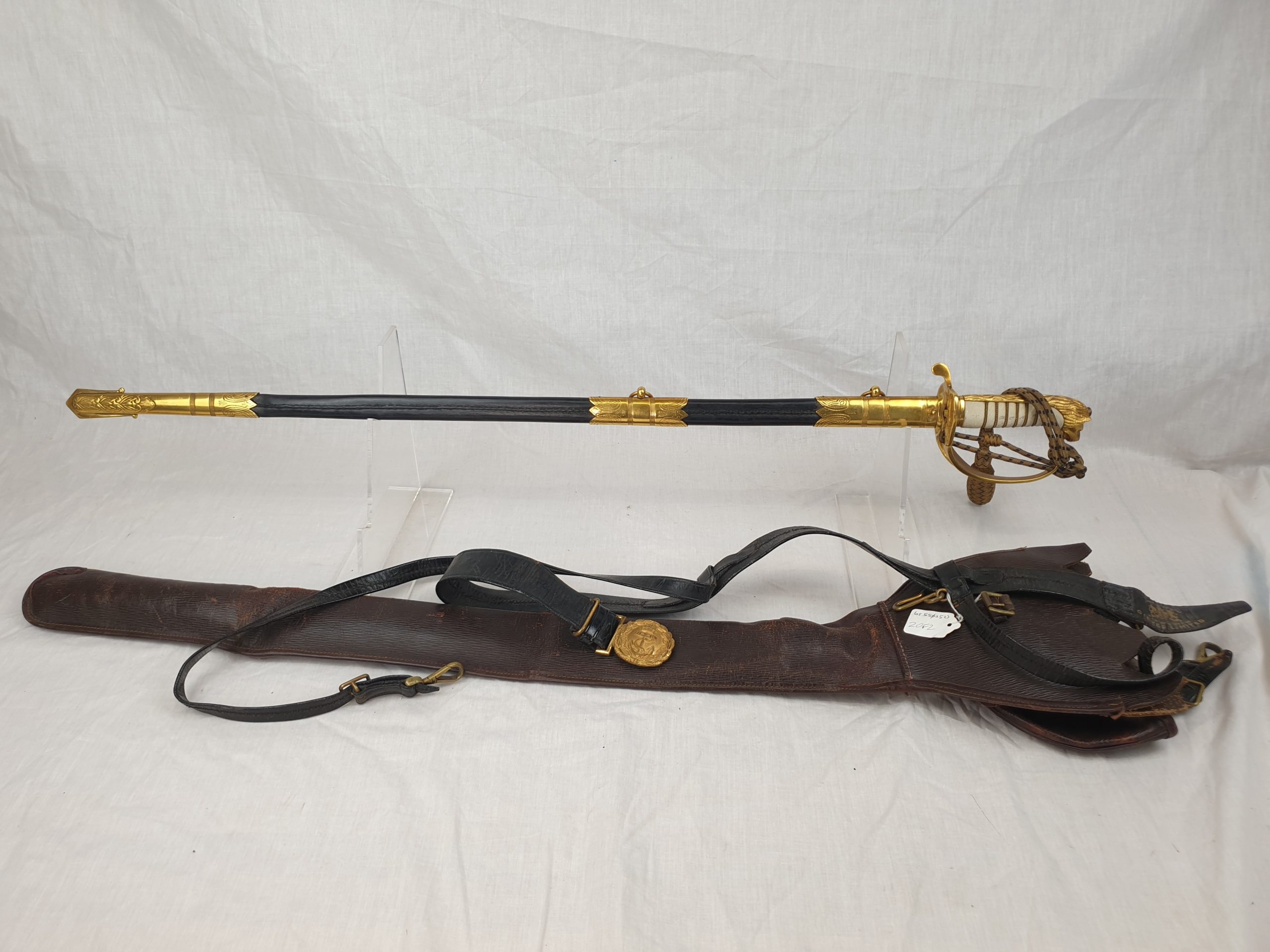 1827 Pattern George VI Royal Navy Midshipman's Sword With Inner And Outer Bags, Belt And Knot - Image 28