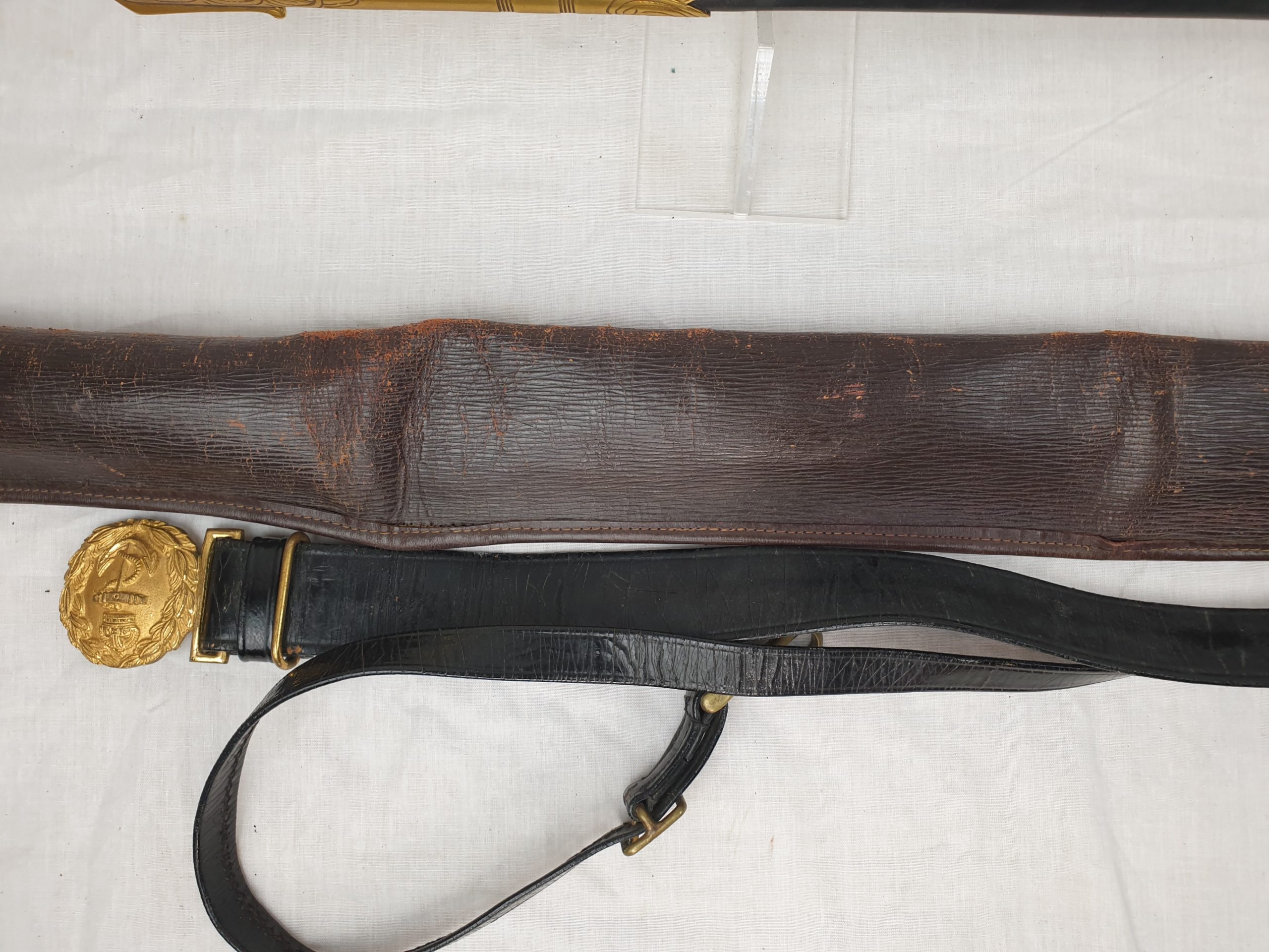 1827 Pattern George VI Royal Navy Midshipman's Sword With Inner And Outer Bags, Belt And Knot - Image 10