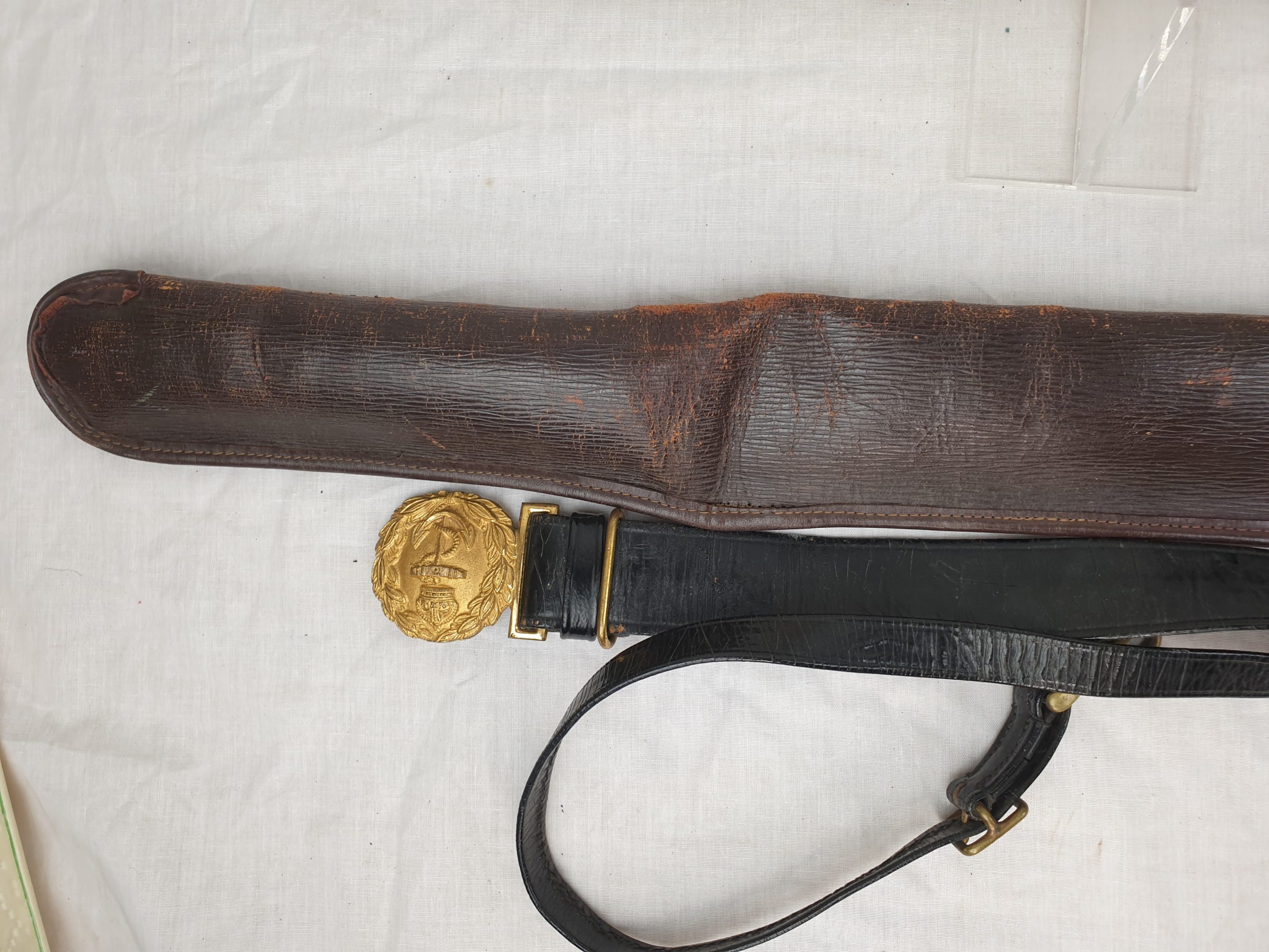 1827 Pattern George VI Royal Navy Midshipman's Sword With Inner And Outer Bags, Belt And Knot - Image 9