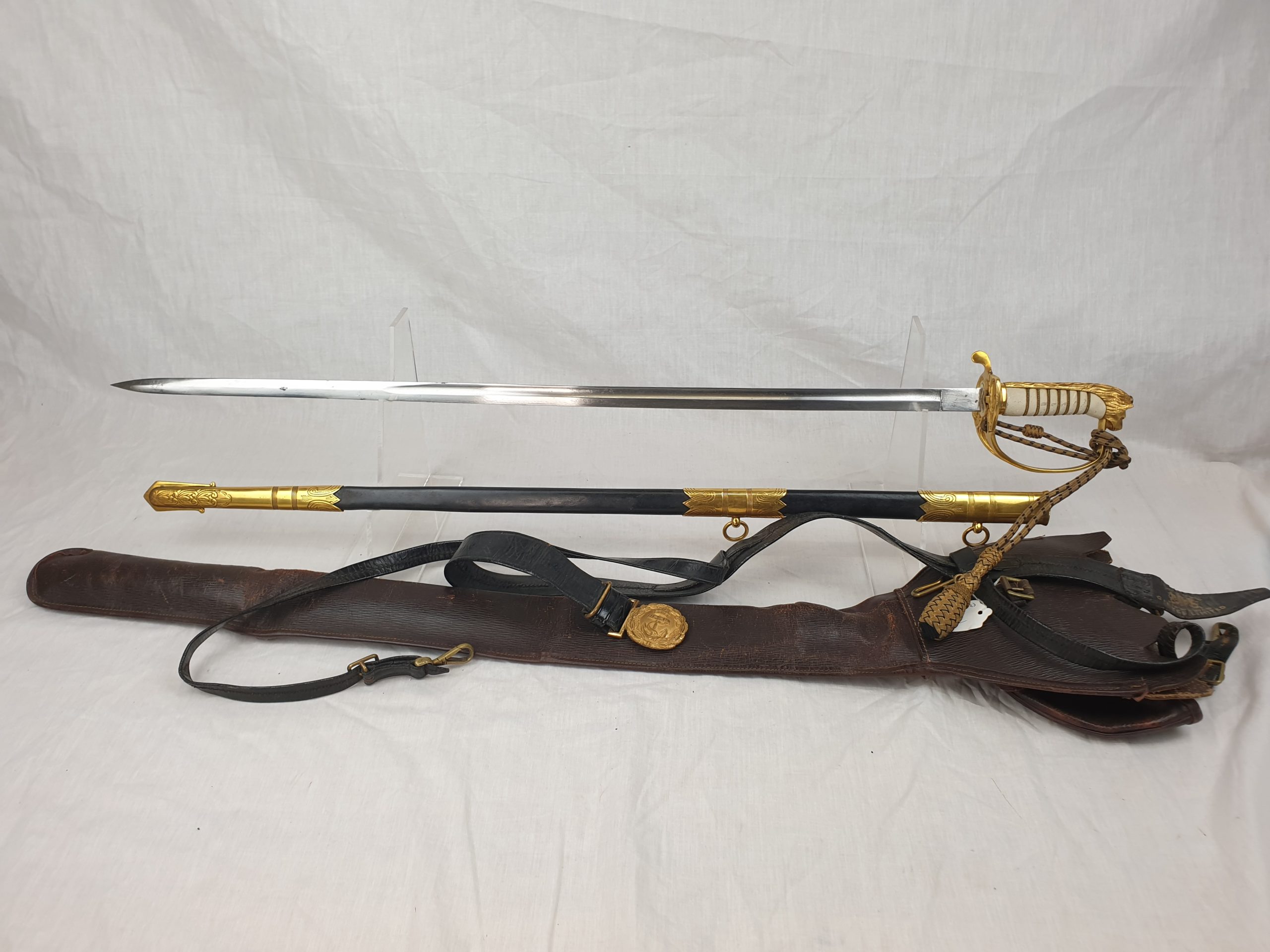 1827 Pattern George VI Royal Navy Midshipman's Sword With Inner And Outer Bags, Belt And Knot - Image 27