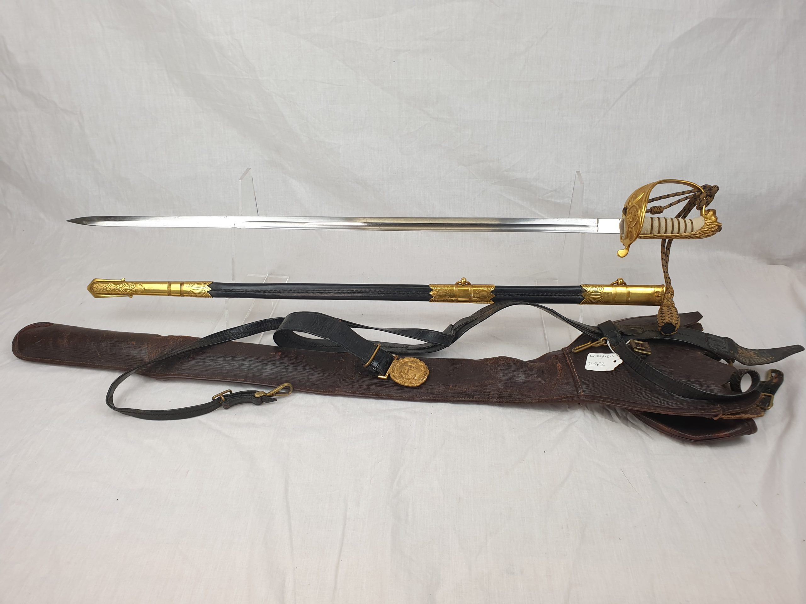 1827 Pattern George VI Royal Navy Midshipman's Sword With Inner And Outer Bags, Belt And Knot - Image 26