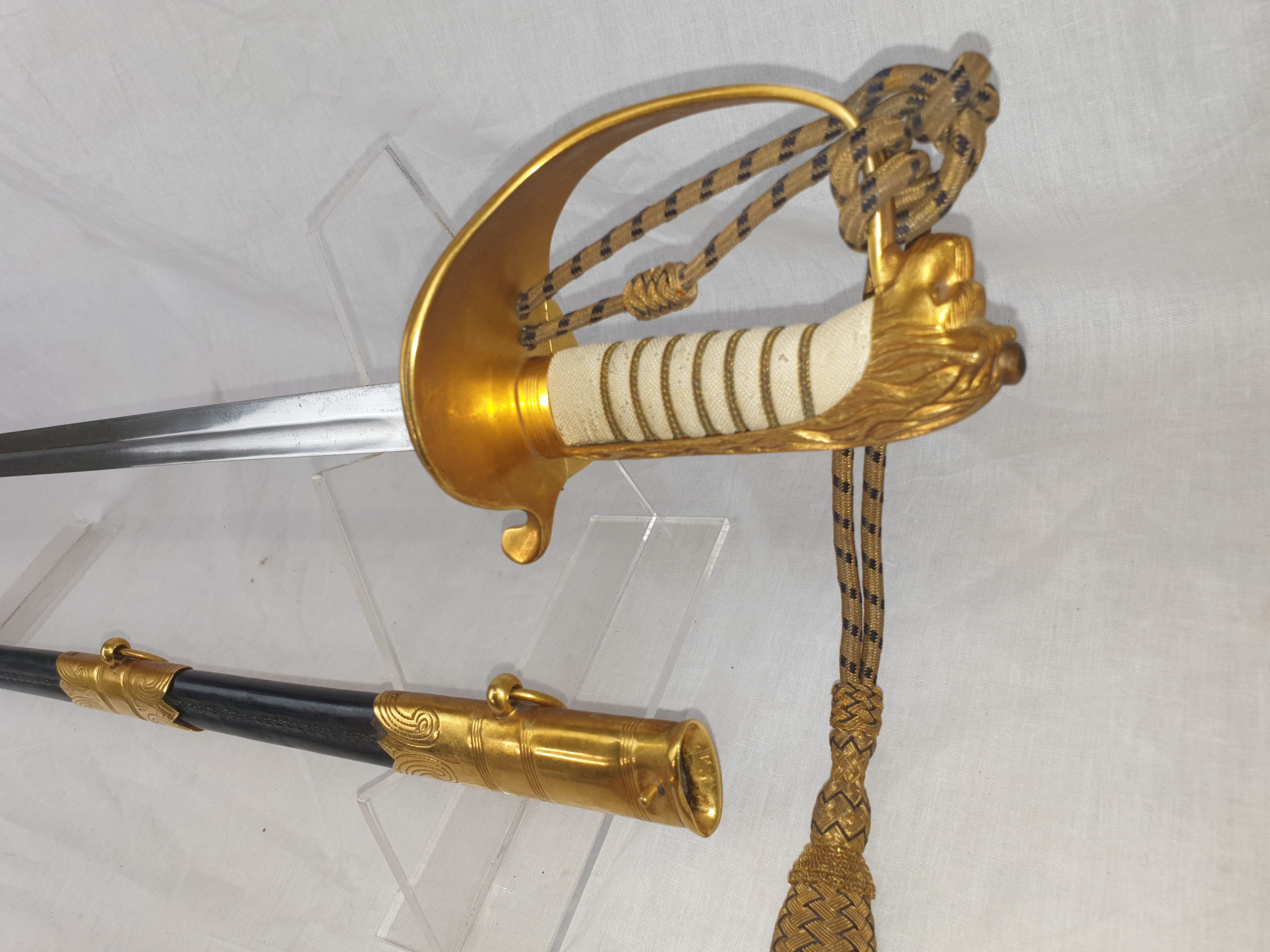 1827 Pattern George VI Royal Navy Midshipman's Sword With Inner And Outer Bags, Belt And Knot - Image 25
