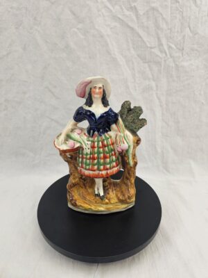 19th Century Staffordshire Pottery Figure - Highland Lass with Game Birds