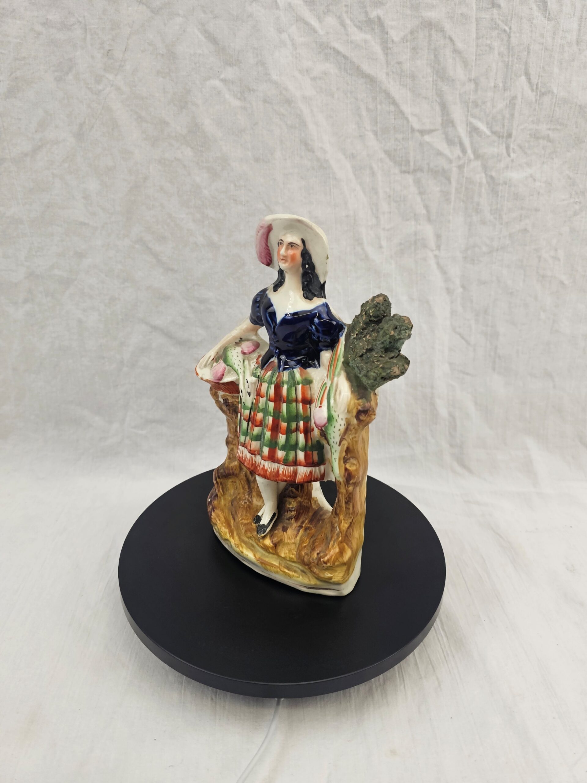 19th Century Staffordshire Pottery Figure - Highland Lass with Game Birds - Image 2