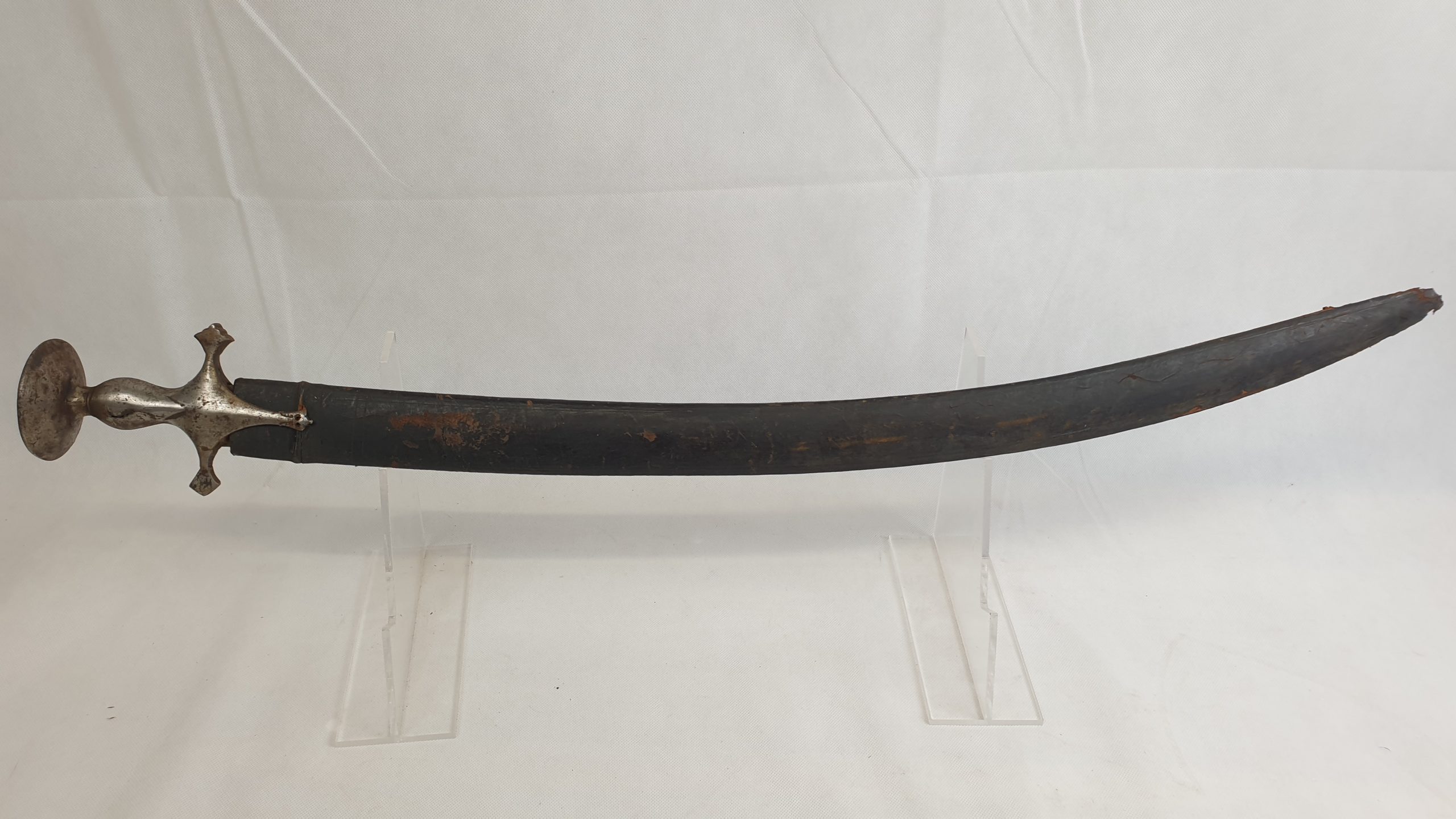 Indian 19th Century Tulwar Sword And Leather Scabbard - Image 3