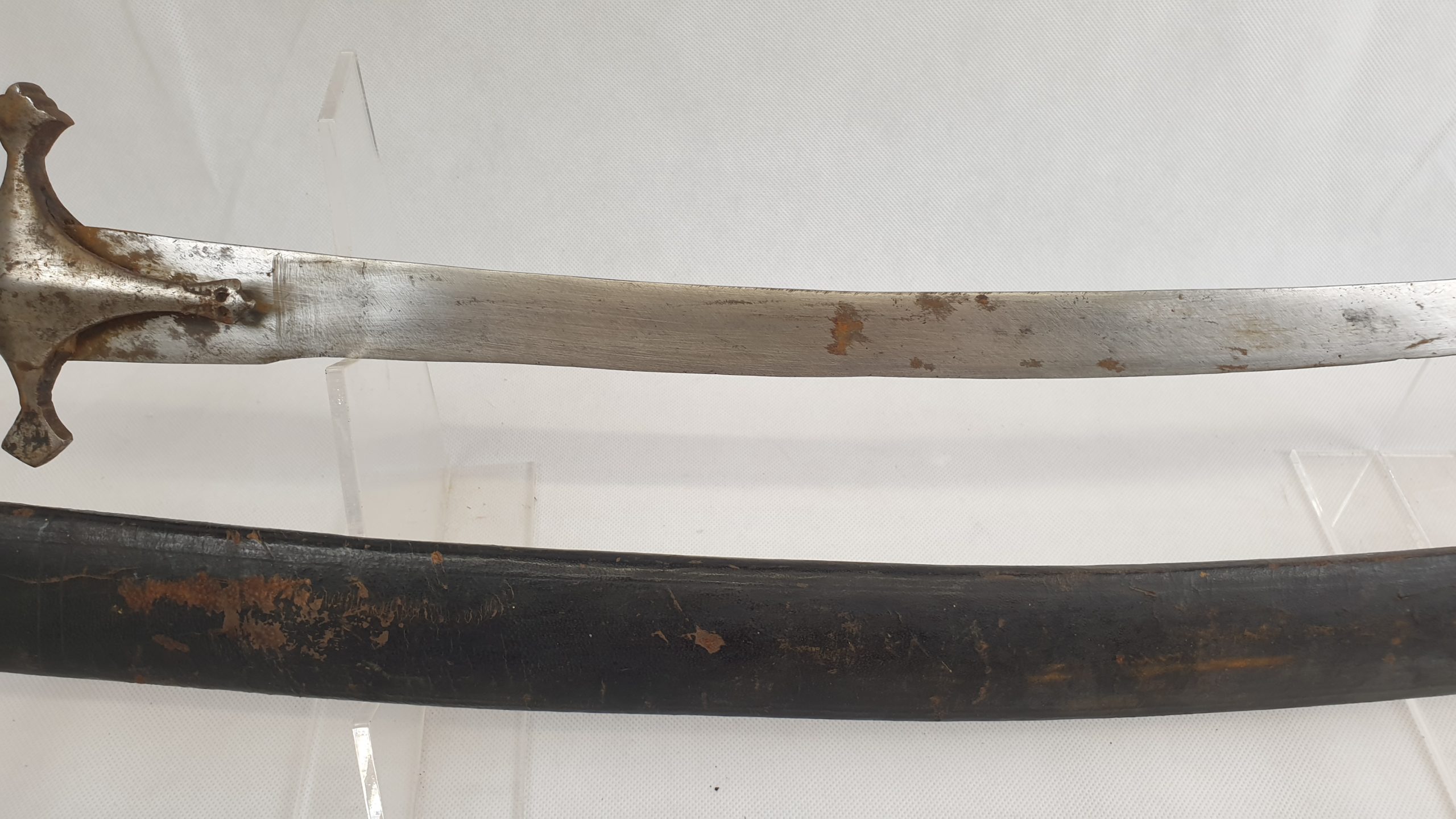 Indian 19th Century Tulwar Sword And Leather Scabbard - Image 16