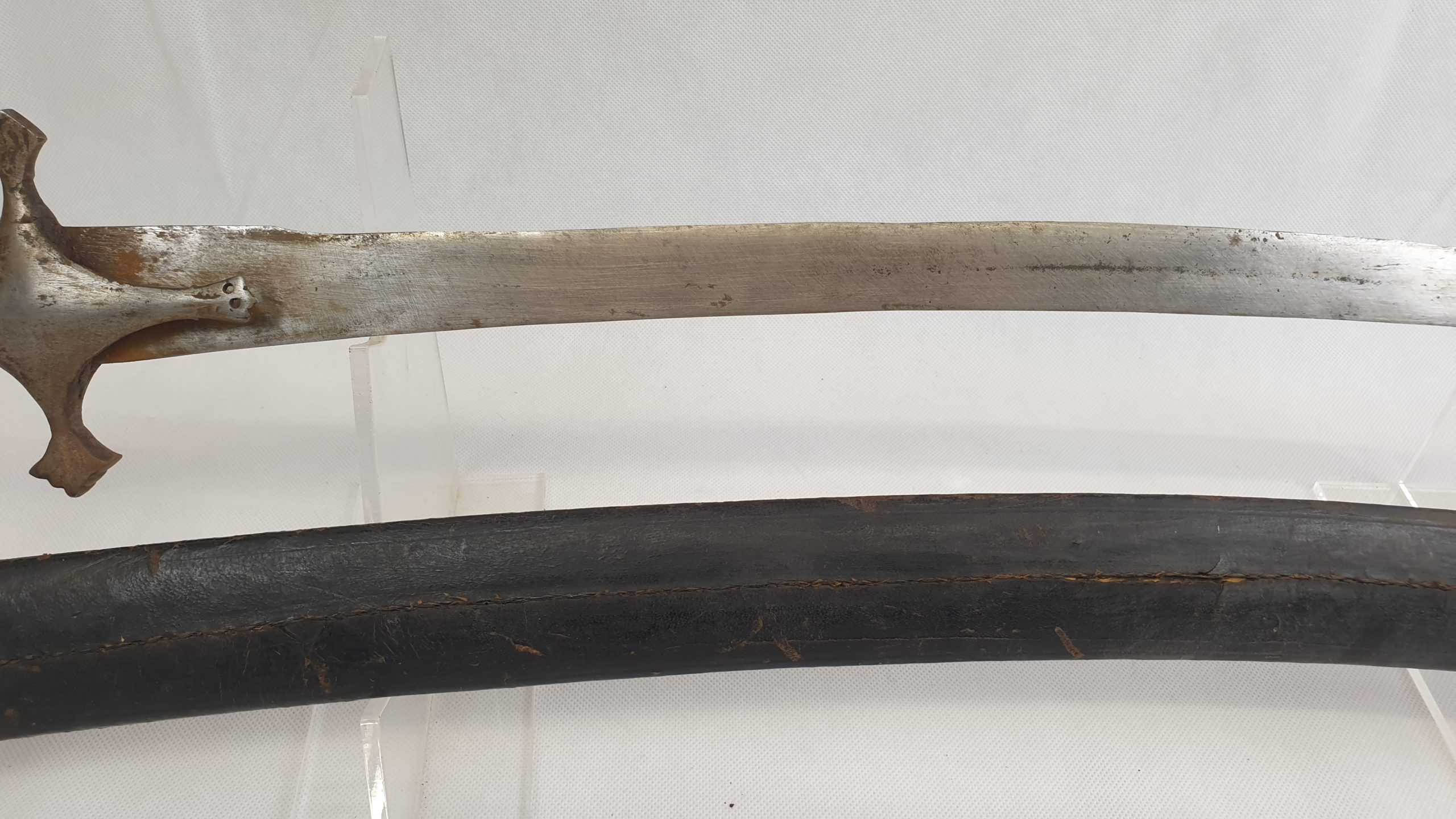 Indian 19th Century Tulwar Sword And Leather Scabbard - Image 10