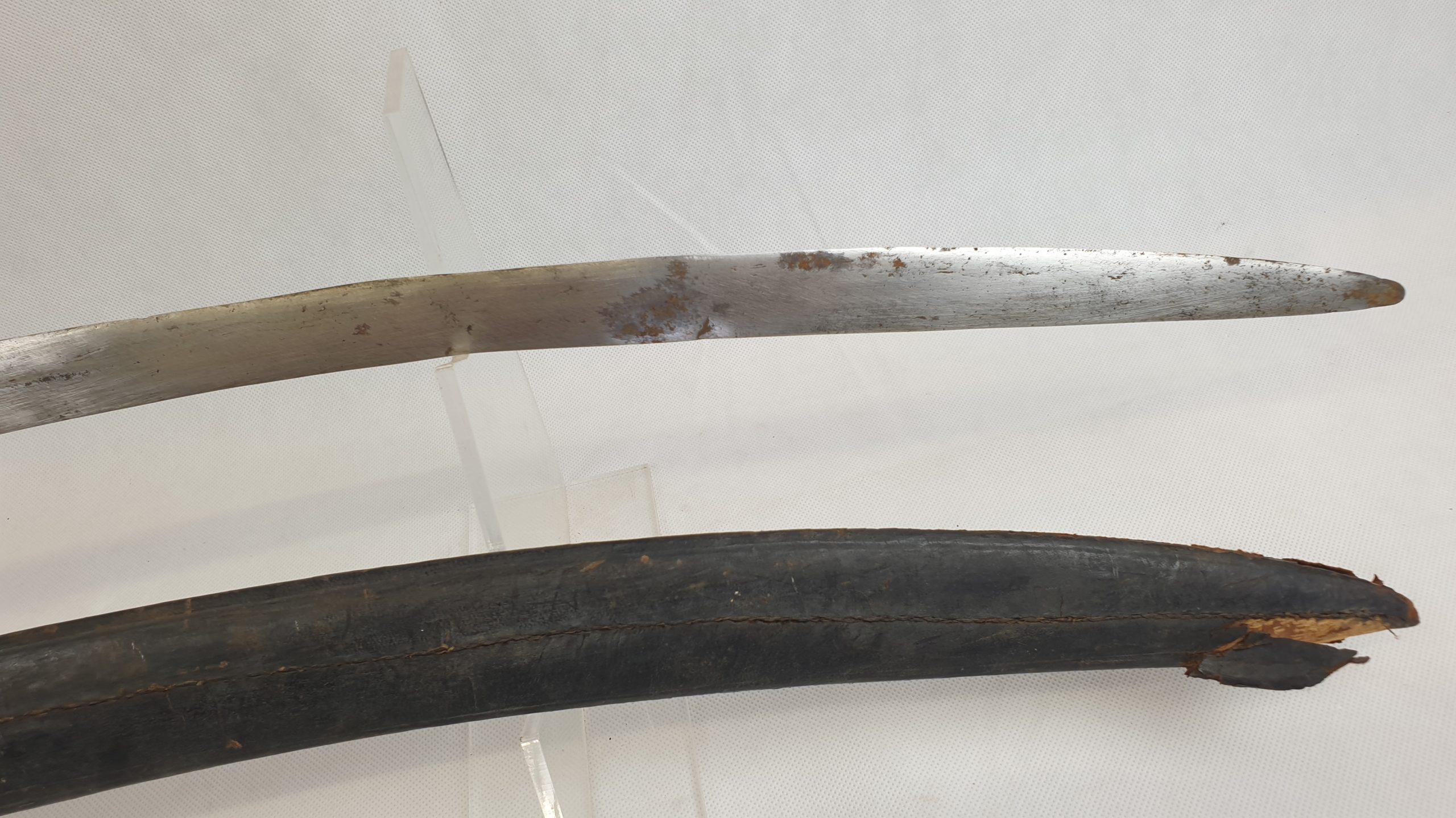 Indian 19th Century Tulwar Sword And Leather Scabbard - Image 7