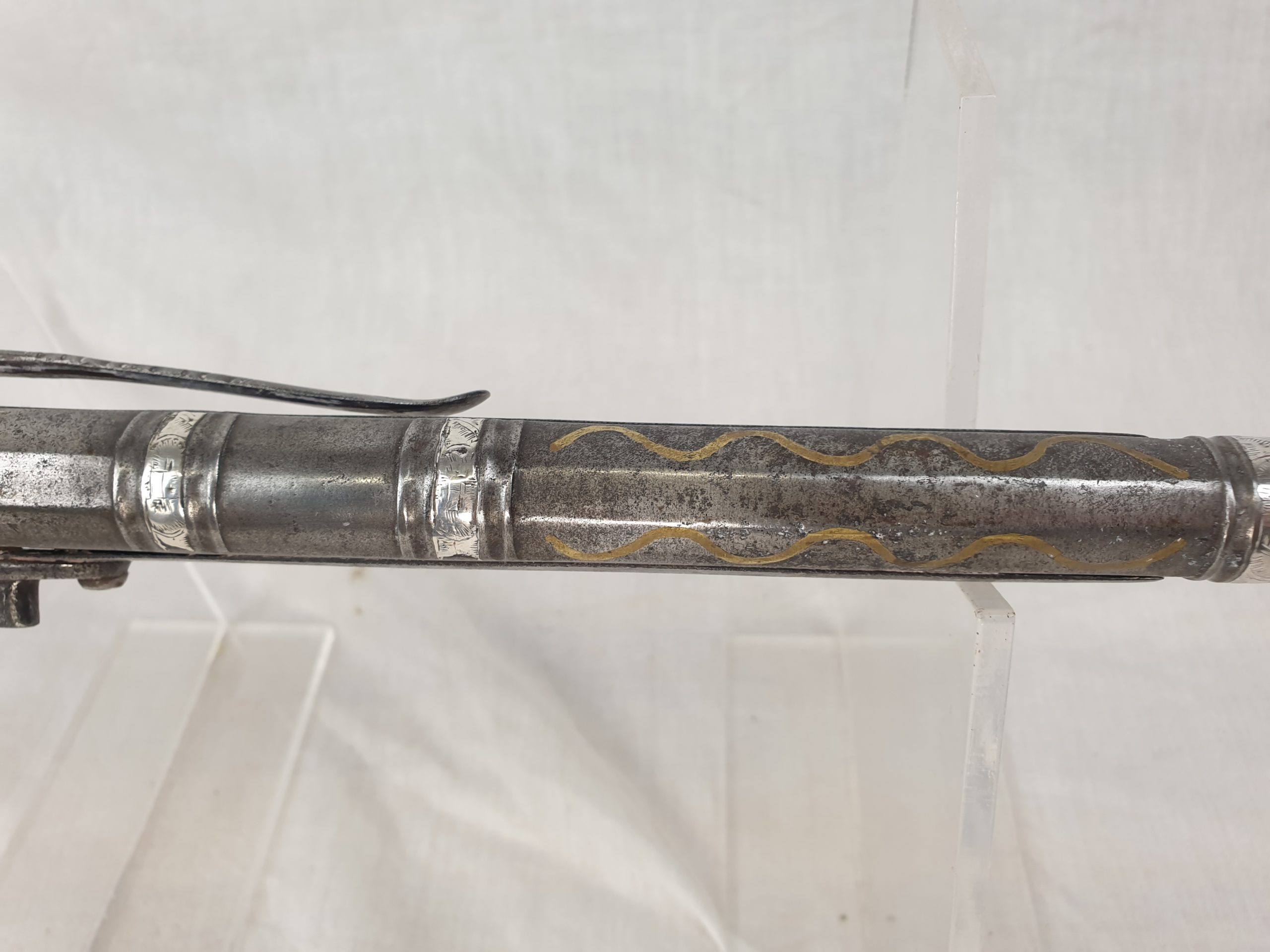 17th Century A Rare Scottish 22 Bore All Metal Heart-Butt Flintlock Belt Pistol - Image 13