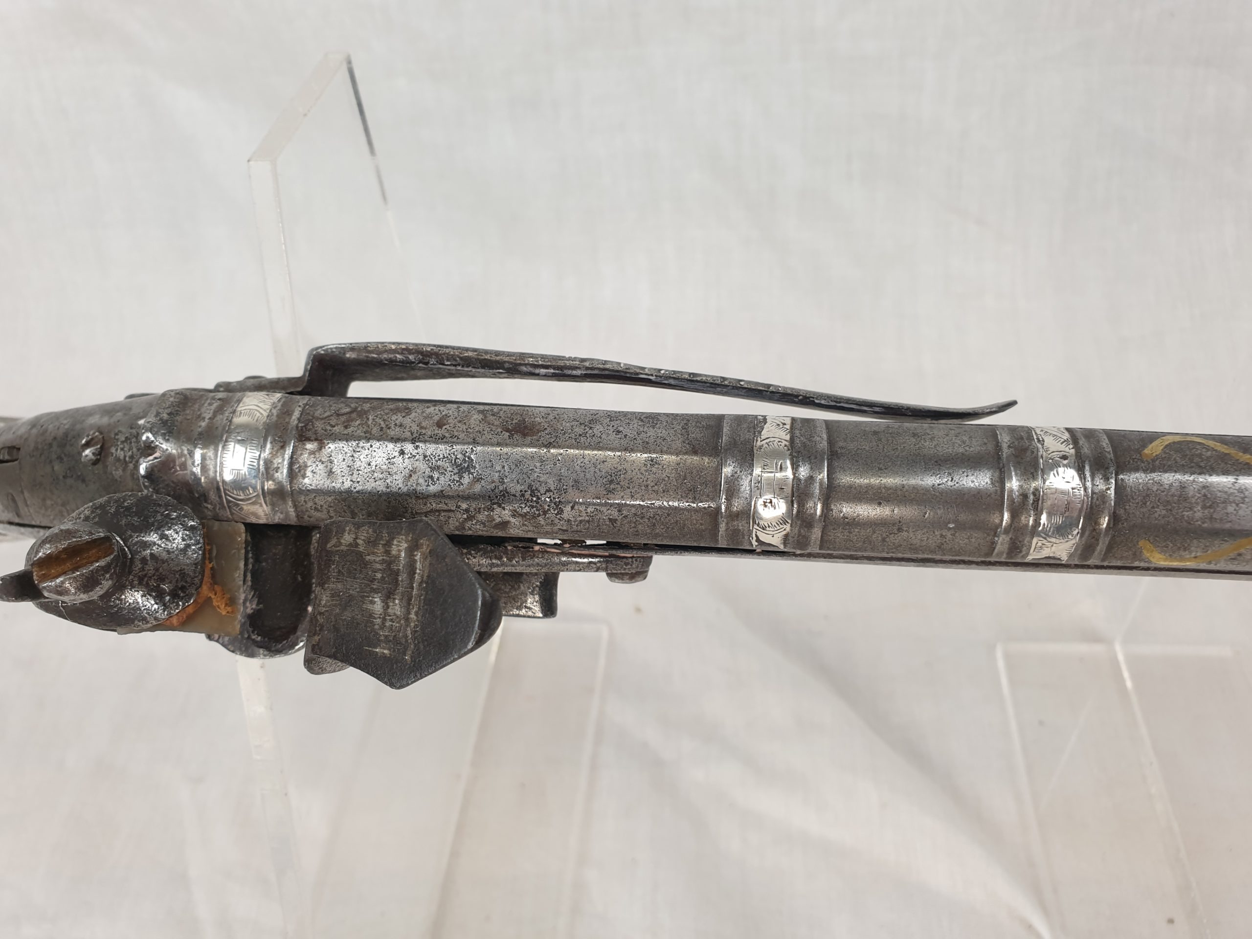 17th Century A Rare Scottish 22 Bore All Metal Heart-Butt Flintlock Belt Pistol - Image 14