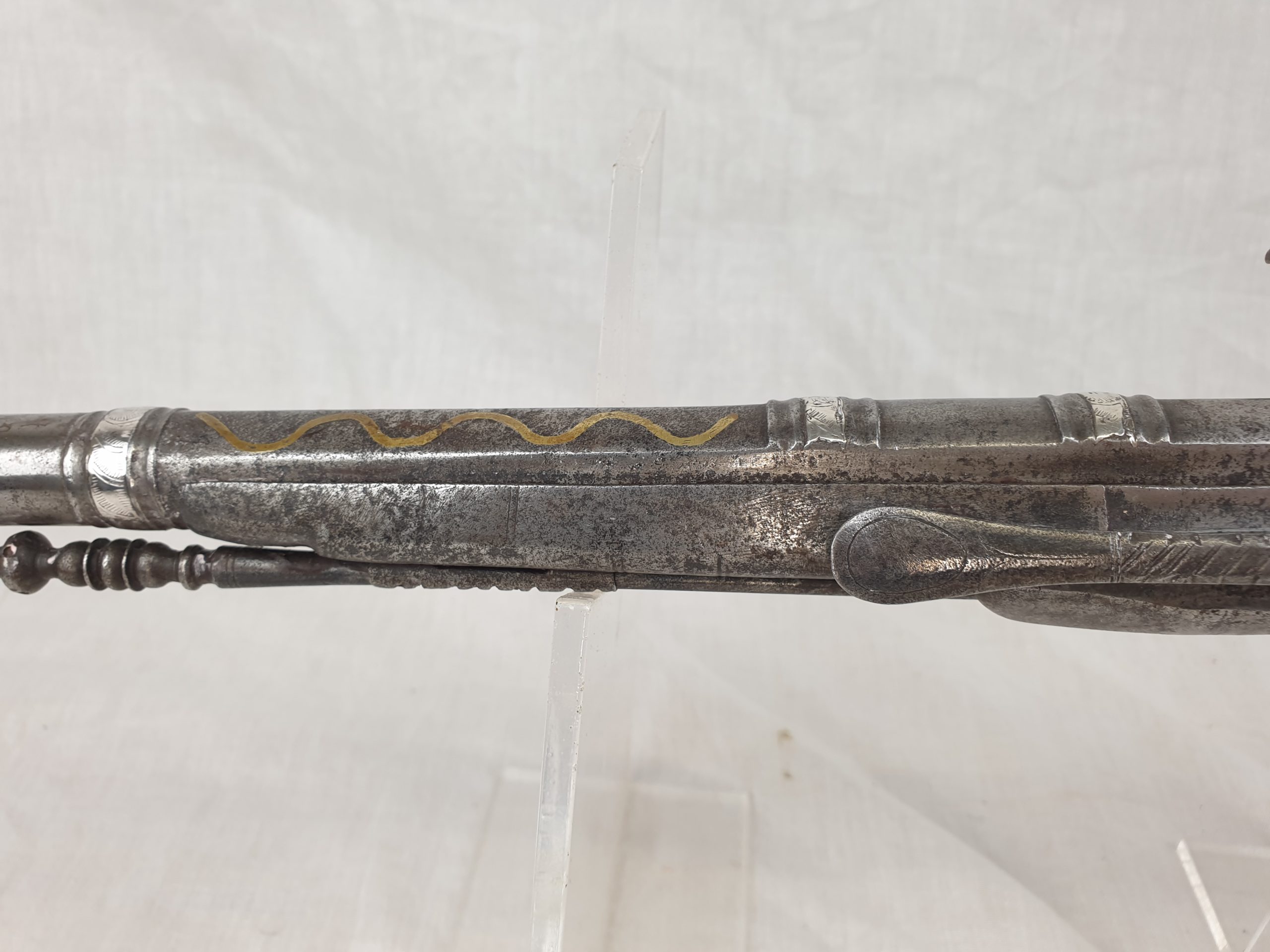 17th Century A Rare Scottish 22 Bore All Metal Heart-Butt Flintlock Belt Pistol - Image 20