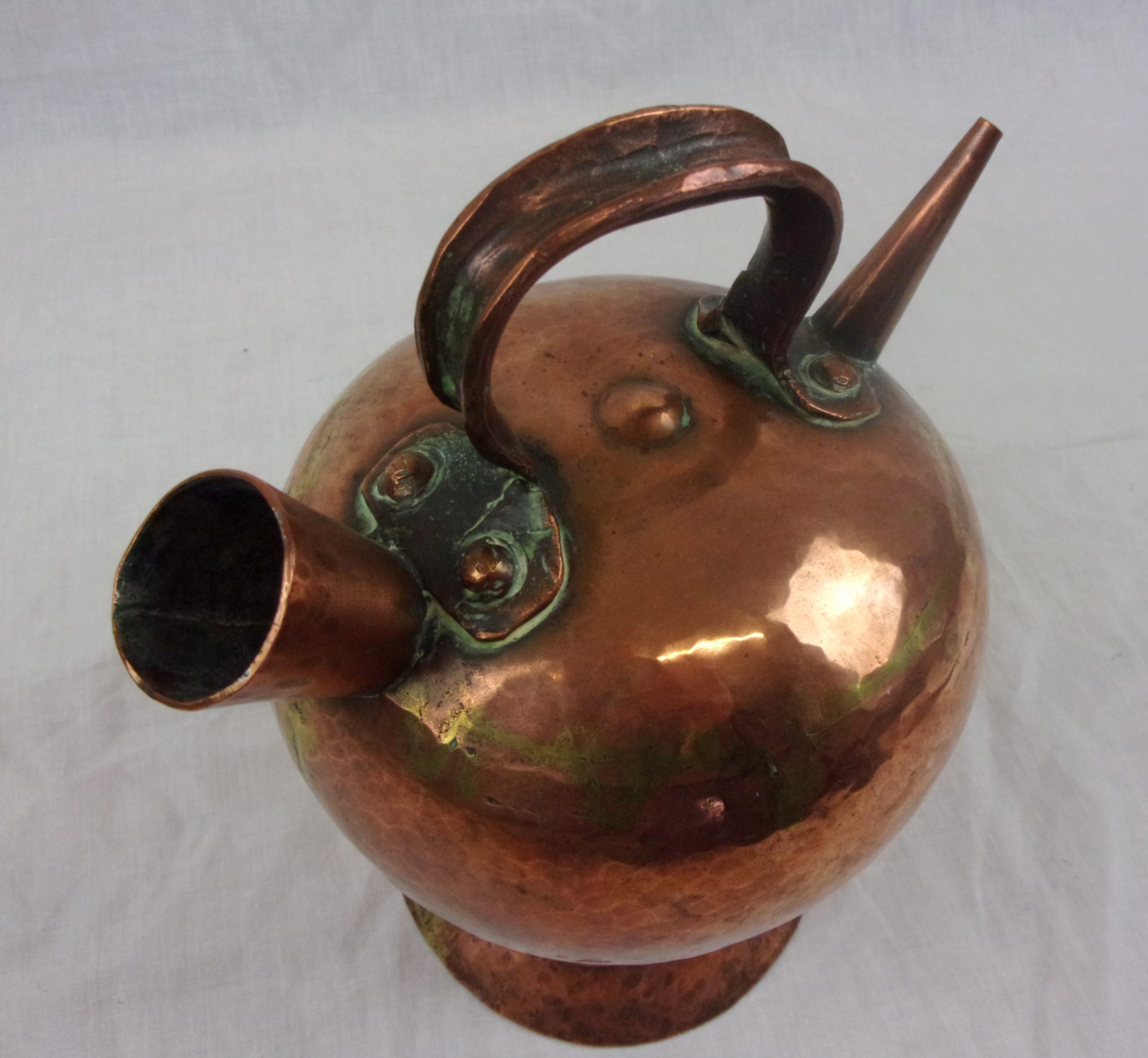Arts And Crafts Hand Beaten Copper Kettle - Image 3