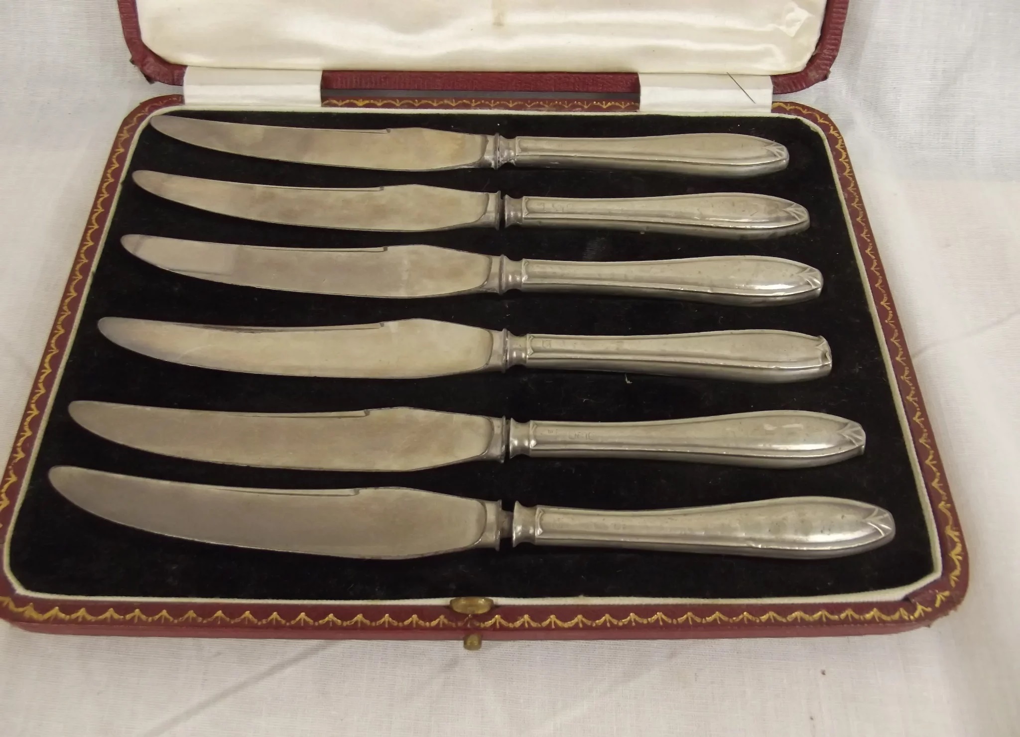 Cased Set Of Six Edwardian Fruit Knives With Silver Handles - Image 3