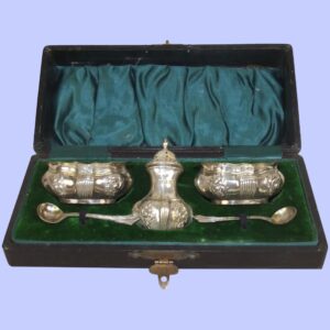 Cased Silver Cruet Set Birmingham 1899