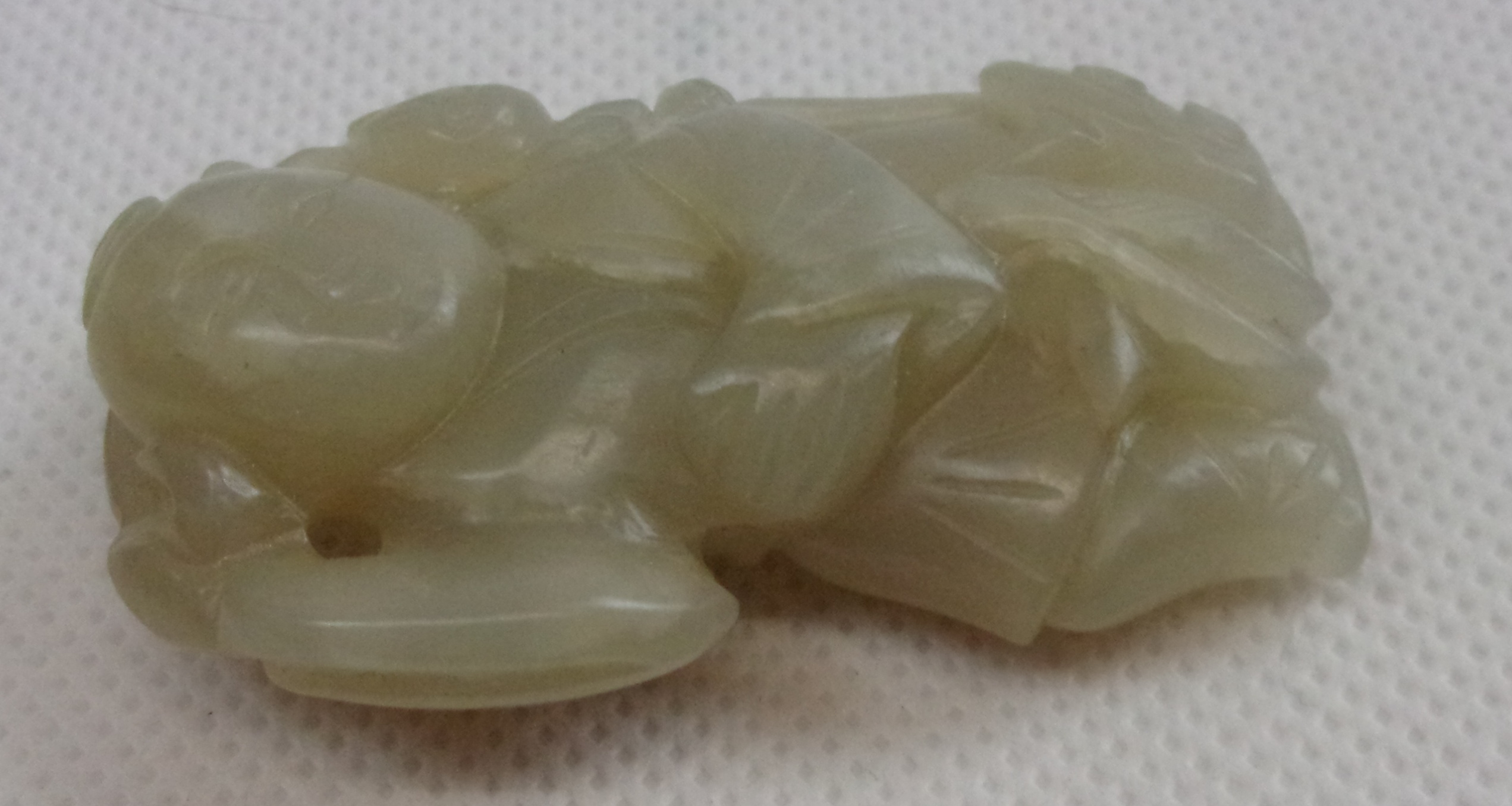Chinese Celadon Jade Pendant Of A Man And Boy With A Ruyi Sceptre - Image 7