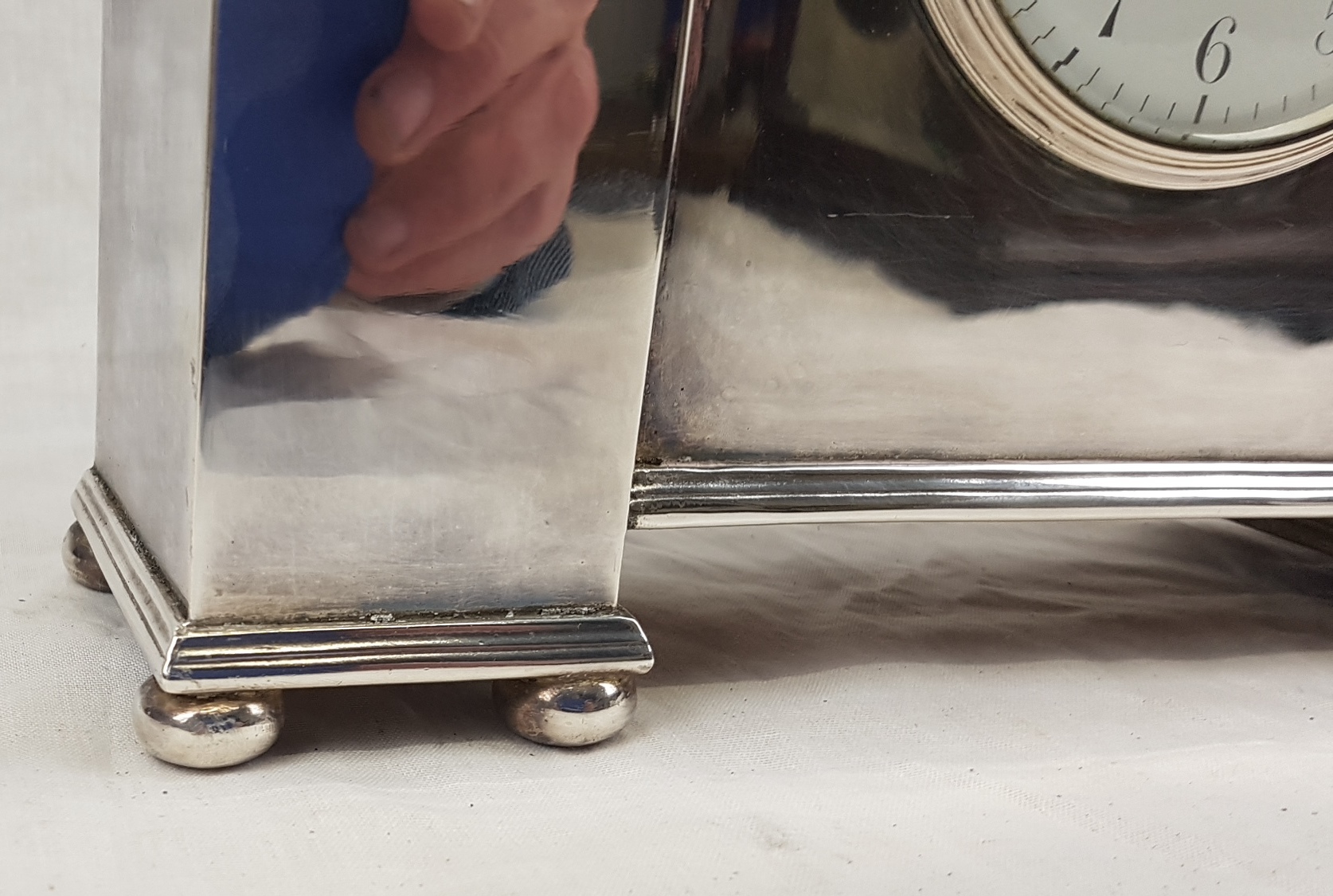 Circa 1900 Silver Plate Mantle Clock - Image 5