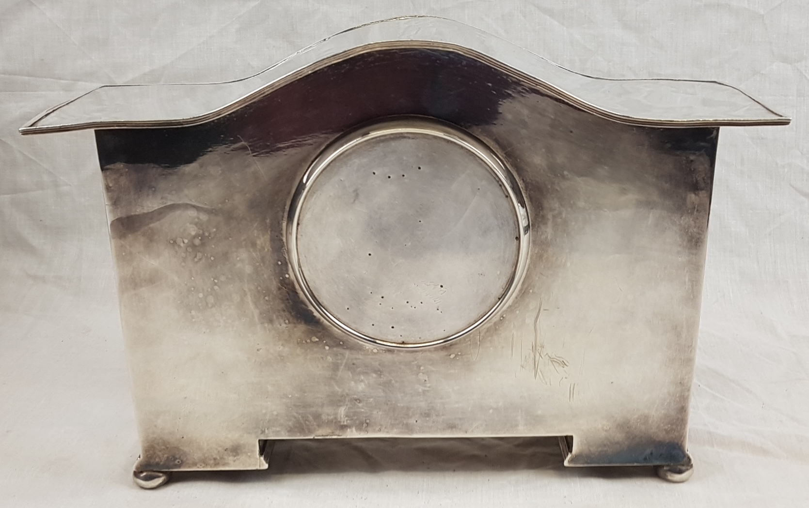 Circa 1900 Silver Plate Mantle Clock - Image 7