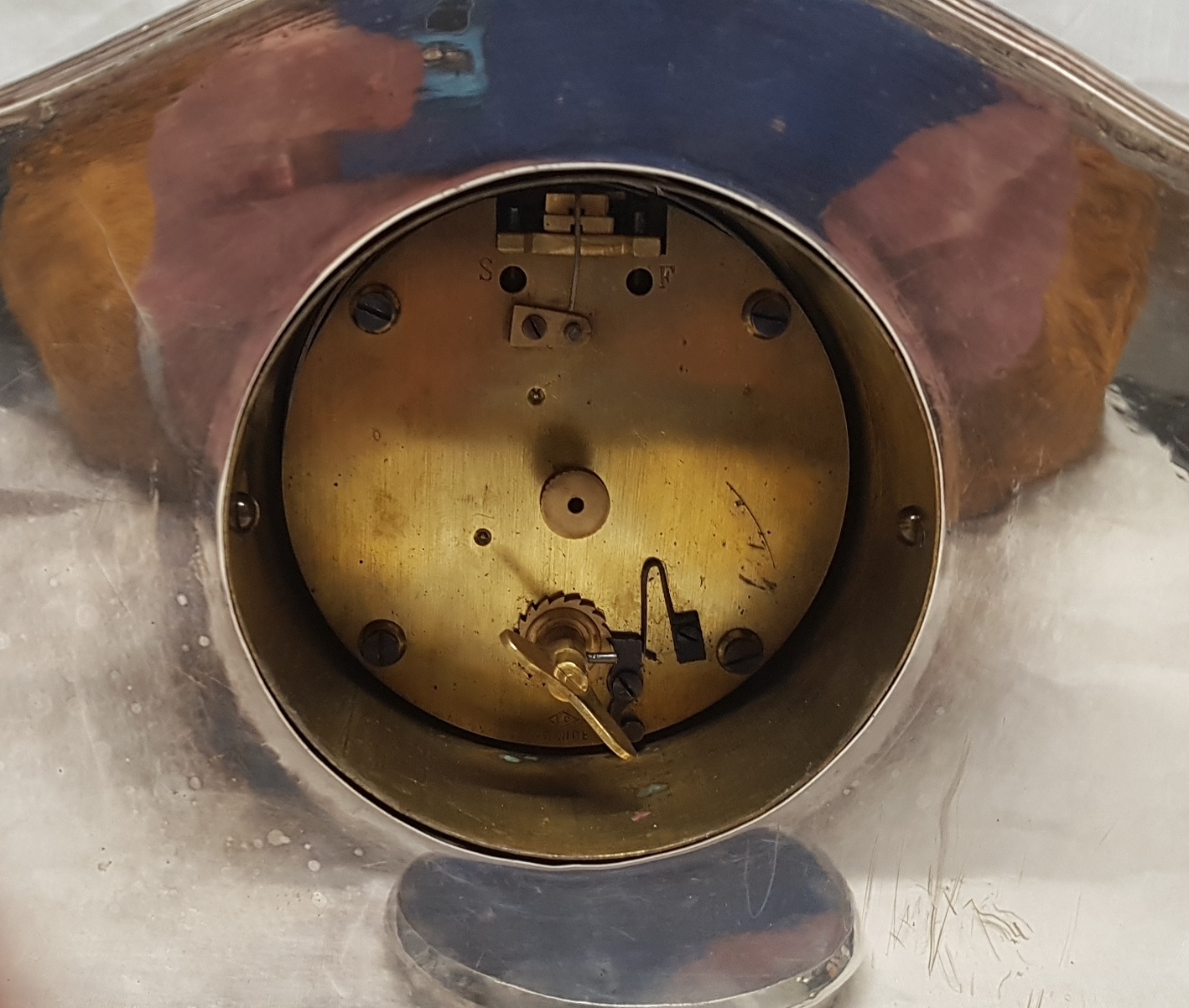 Circa 1900 Silver Plate Mantle Clock - Image 13