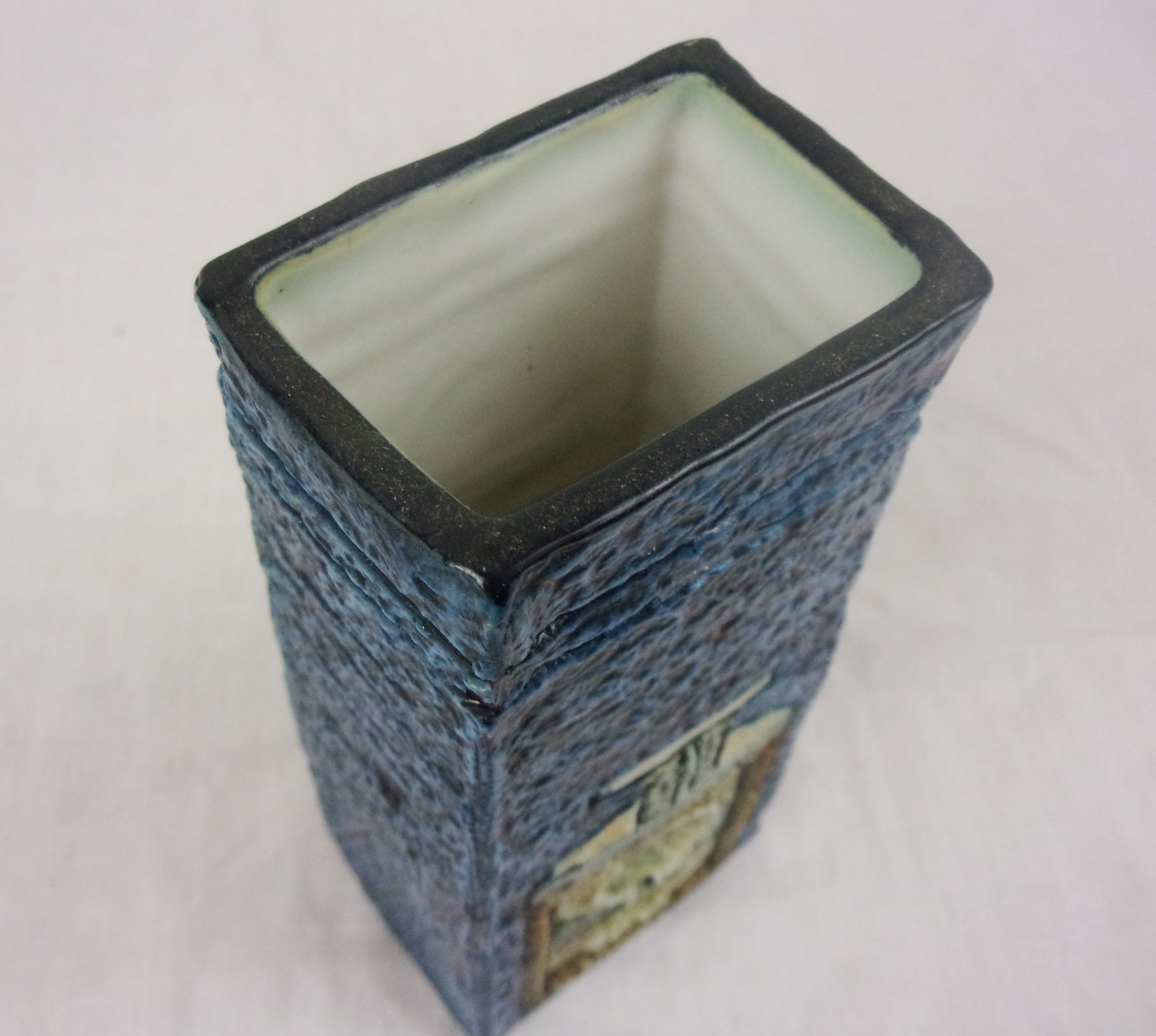 Troika Pottery Blue Coffin Vase Signed Annette Walters - Image 5