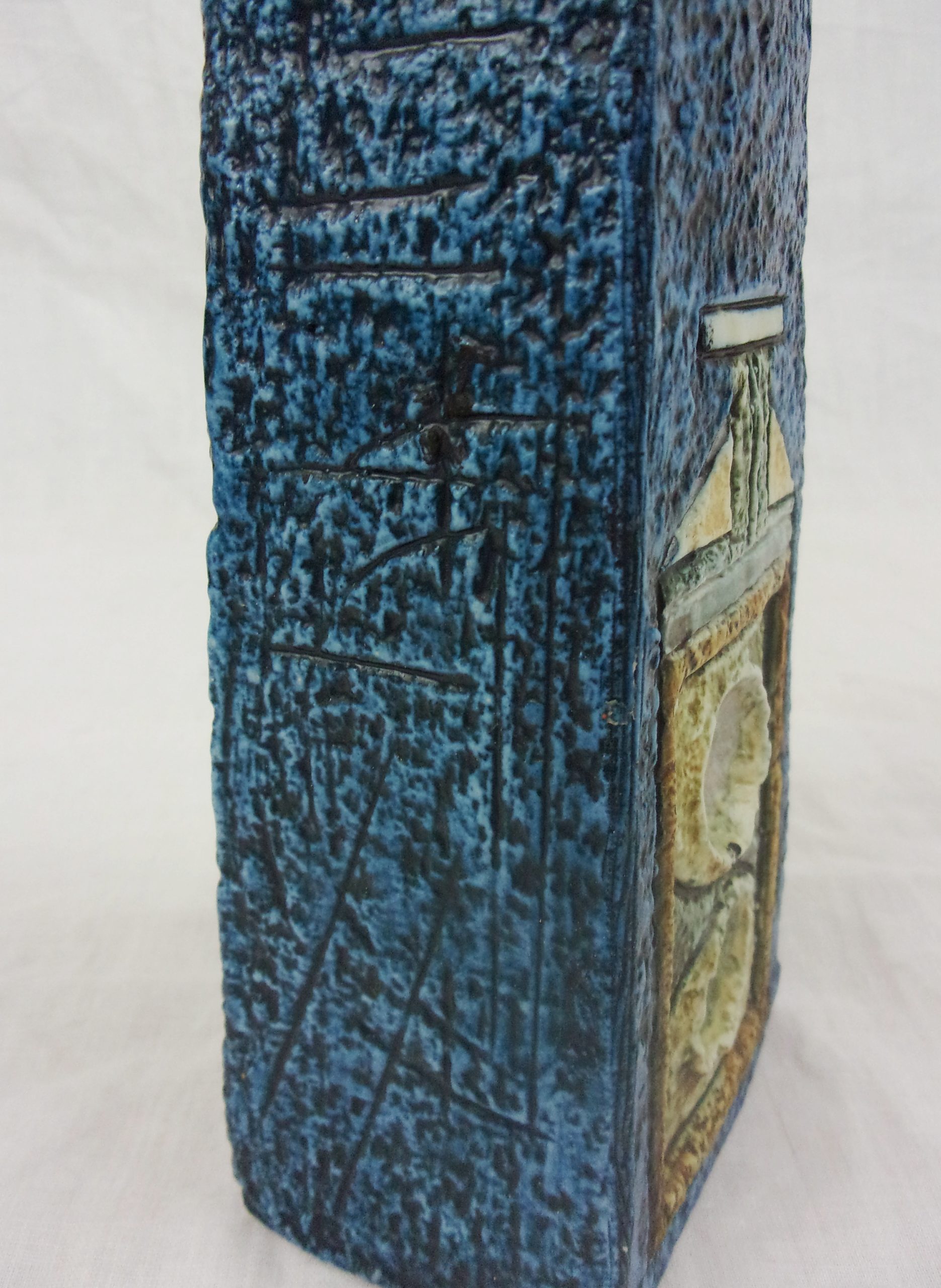 Troika Pottery Blue Coffin Vase Signed Annette Walters - Image 6