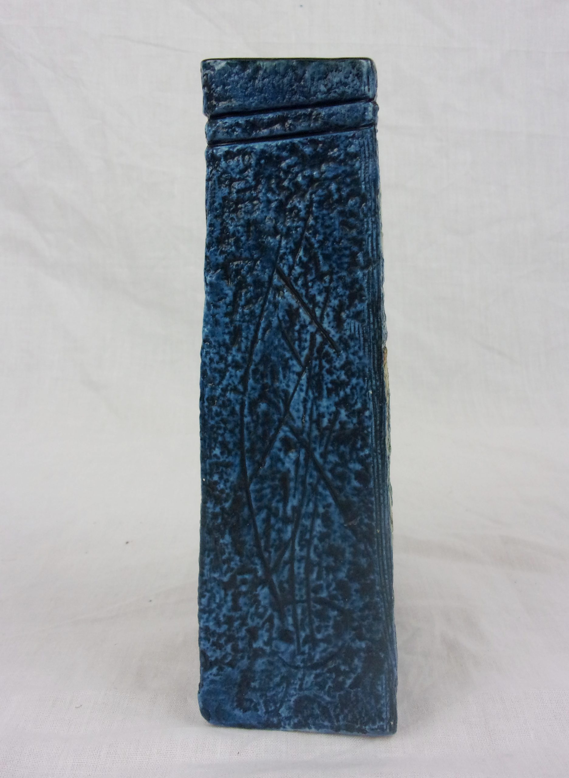 Troika Pottery Blue Coffin Vase Signed Annette Walters - Image 7