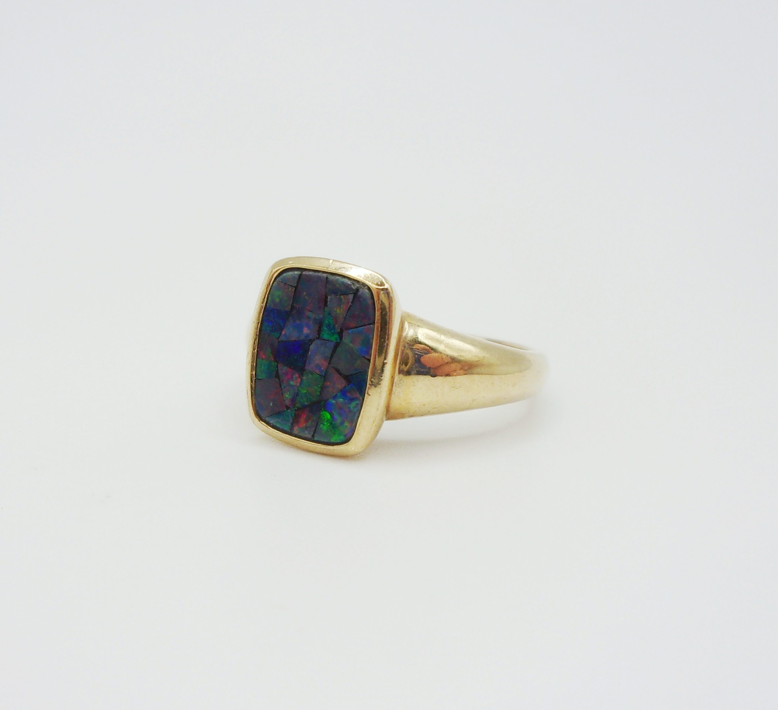 9ct Yellow Gold Opal Ring UK Size M US 6