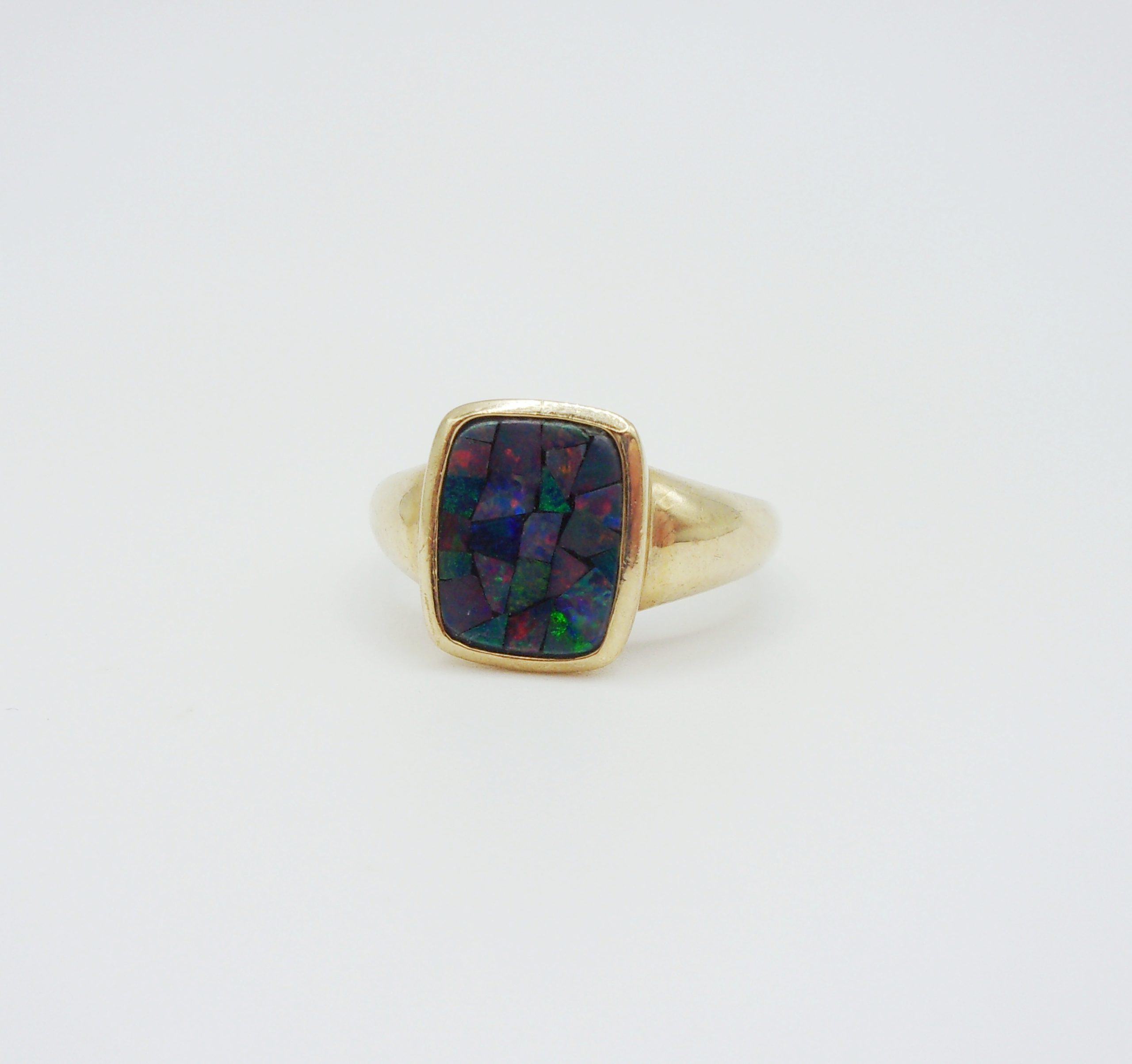 9ct Yellow Gold Opal Ring UK Size M US 6 - Image 3