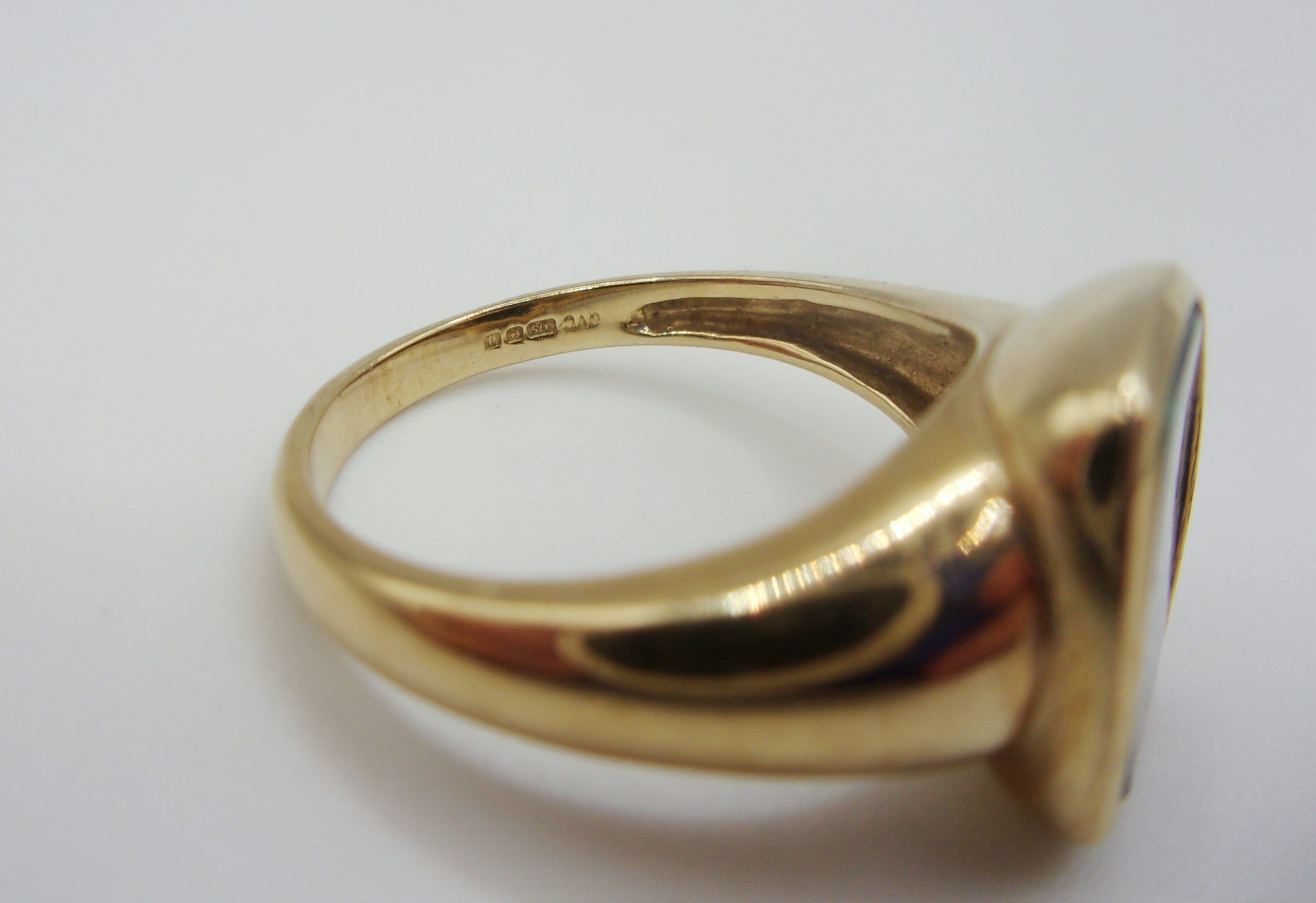 9ct Yellow Gold Opal Ring UK Size M US 6 - Image 6